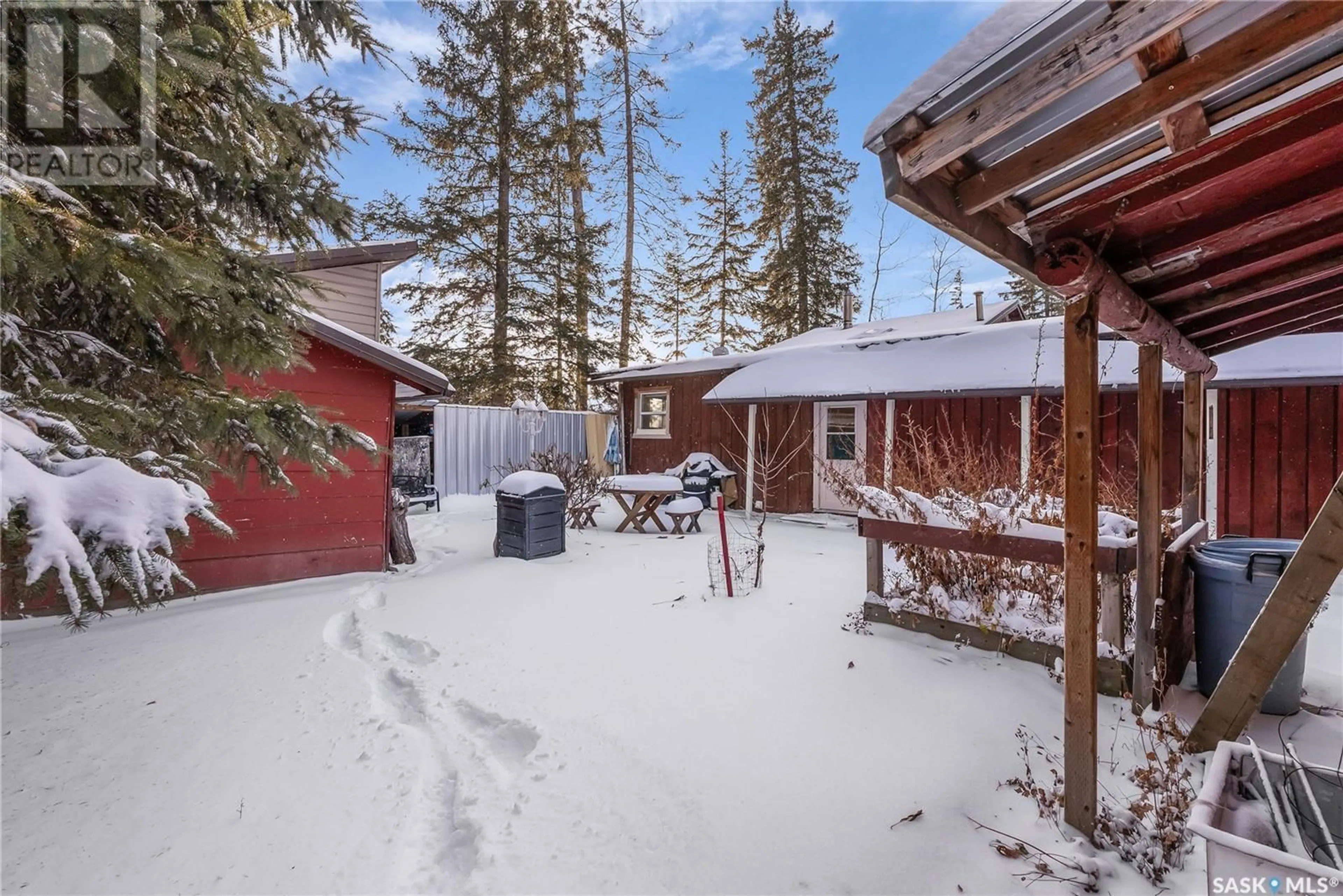 Patio, the fenced backyard for 217 Kenderdine CRESCENT, Emma Lake Saskatchewan S0J0N0