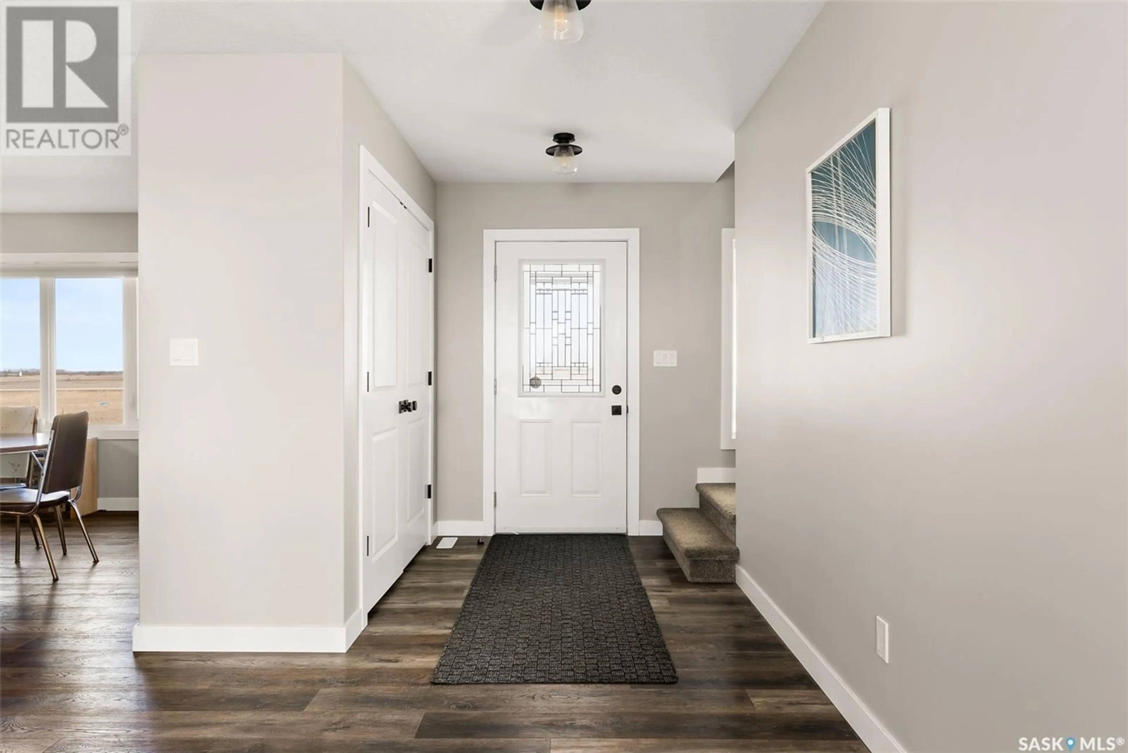 Indoor entryway, wood floors for The Monk Acreage, Edenwold Rm No. 158 Saskatchewan S4L5B1