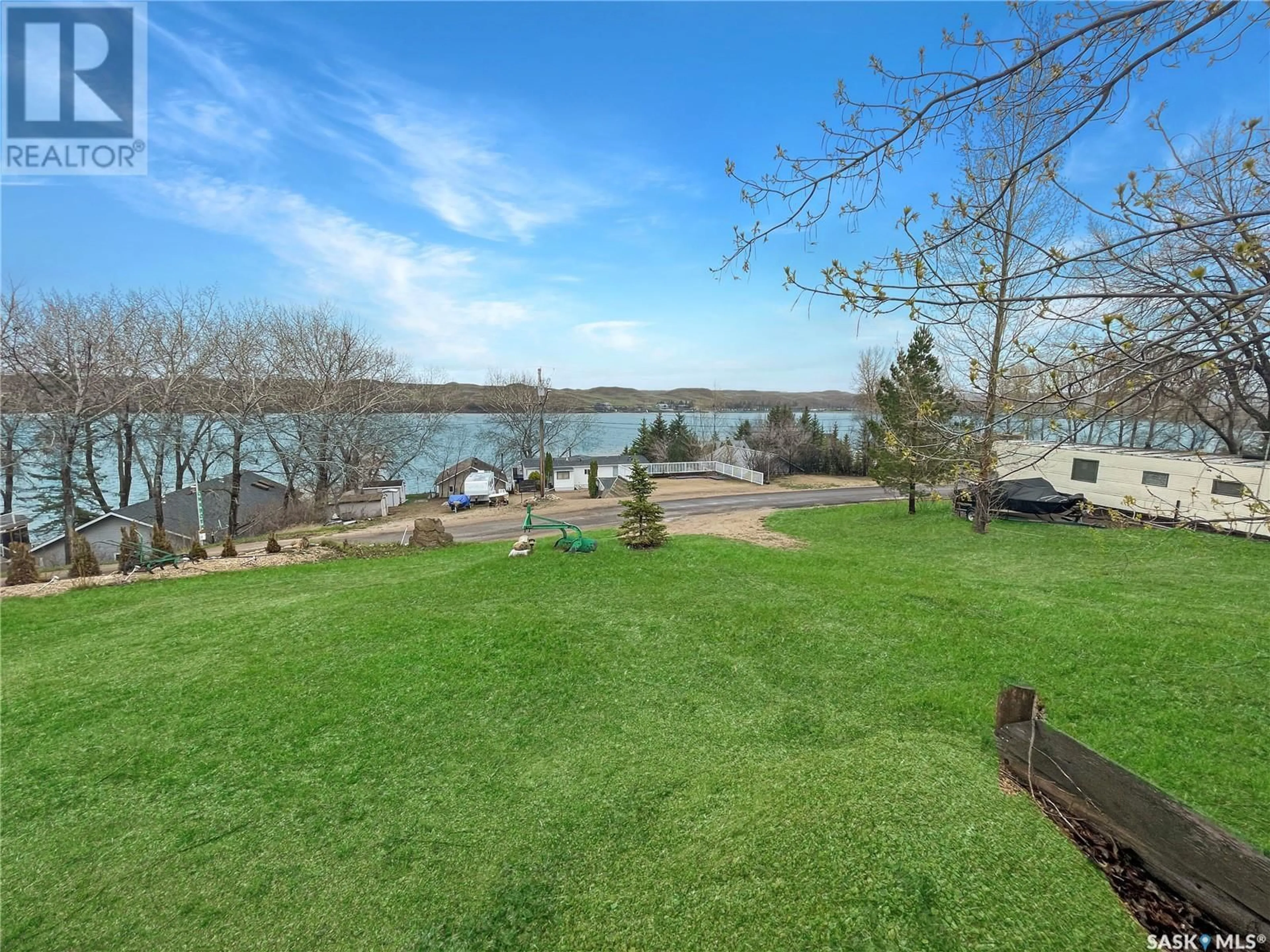 A pic from outside/outdoor area/front of a property/back of a property/a pic from drone, water/lake/river/ocean view for 215A PELLETIER DRIVE, Lac Pelletier Saskatchewan S0N1T0