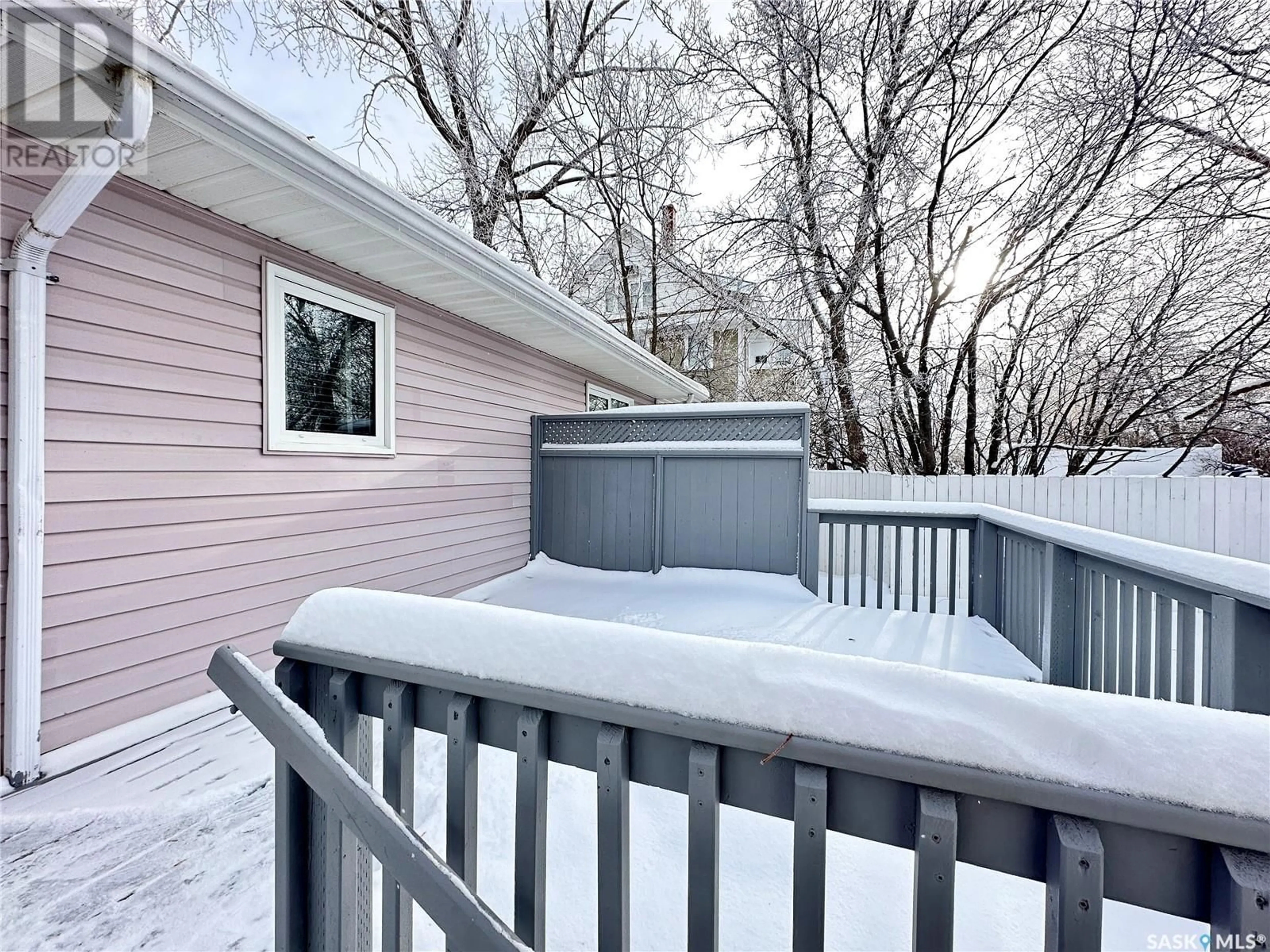 Patio, the fenced backyard for 811 4th STREET S, Weyburn Saskatchewan S4H2G4