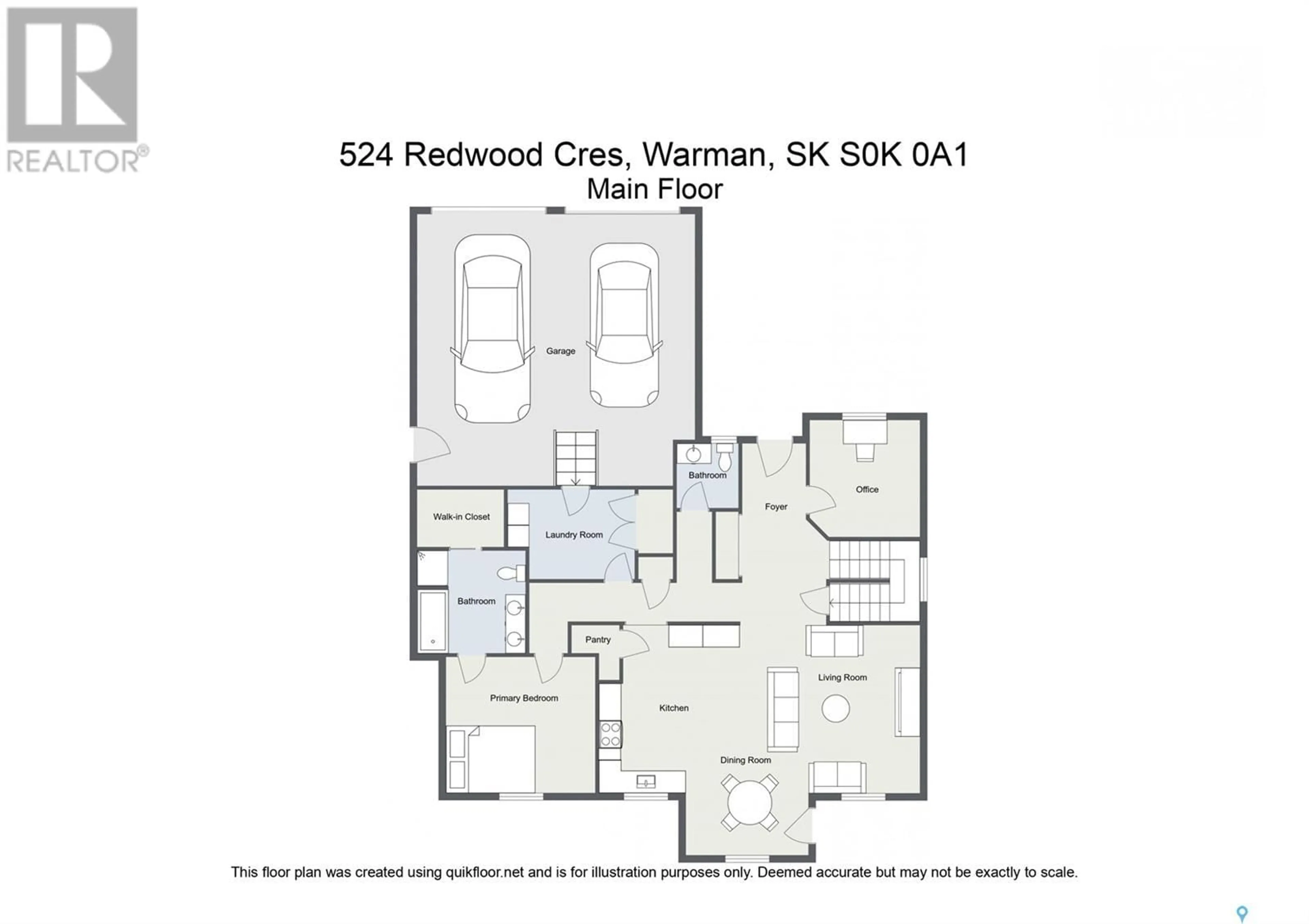 Floor plan for 524 REDWOOD CRESCENT, Warman Saskatchewan S0K4S2