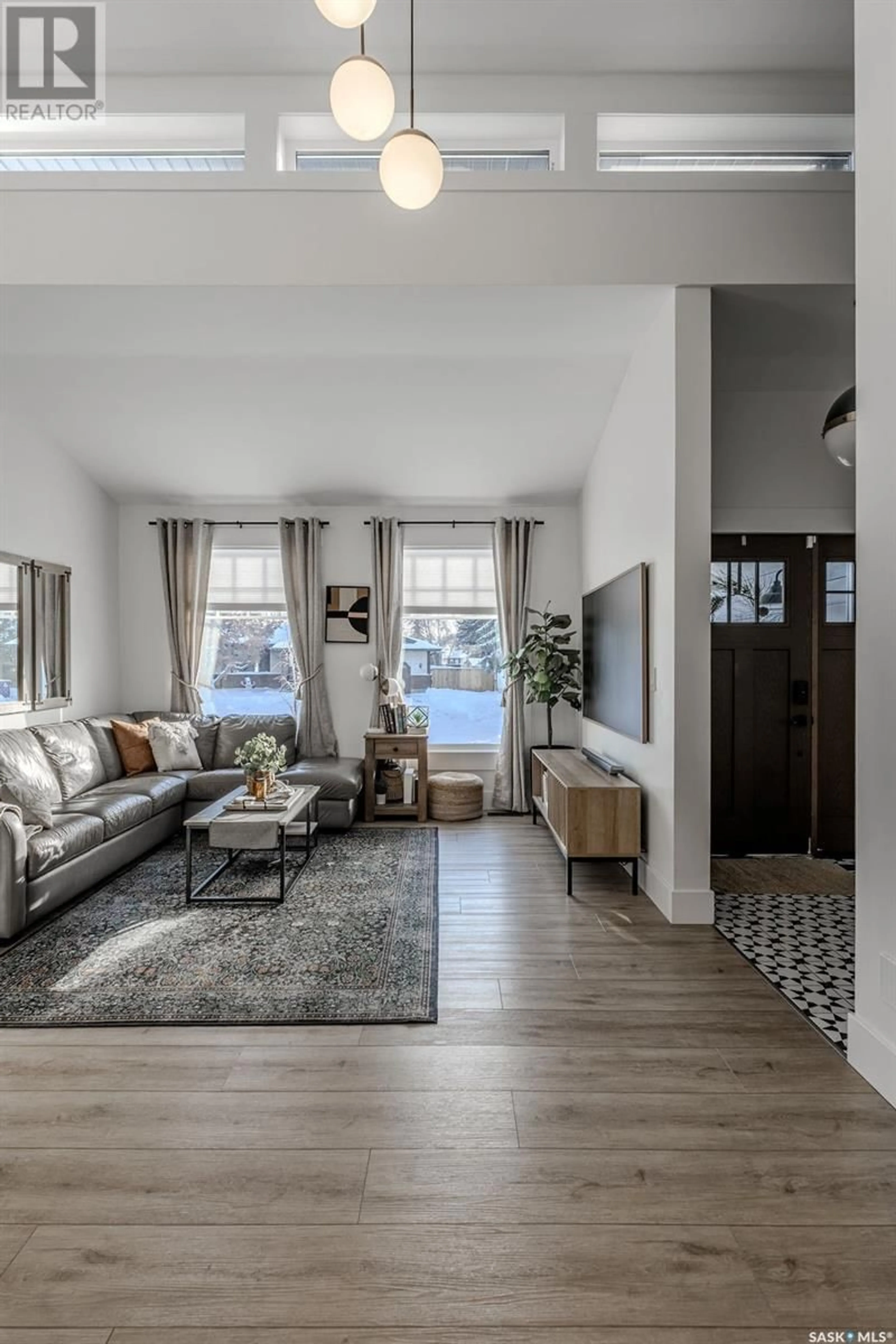 Living room, wood floors for 739 Whitewood COURT, Saskatoon Saskatchewan S7J4K5