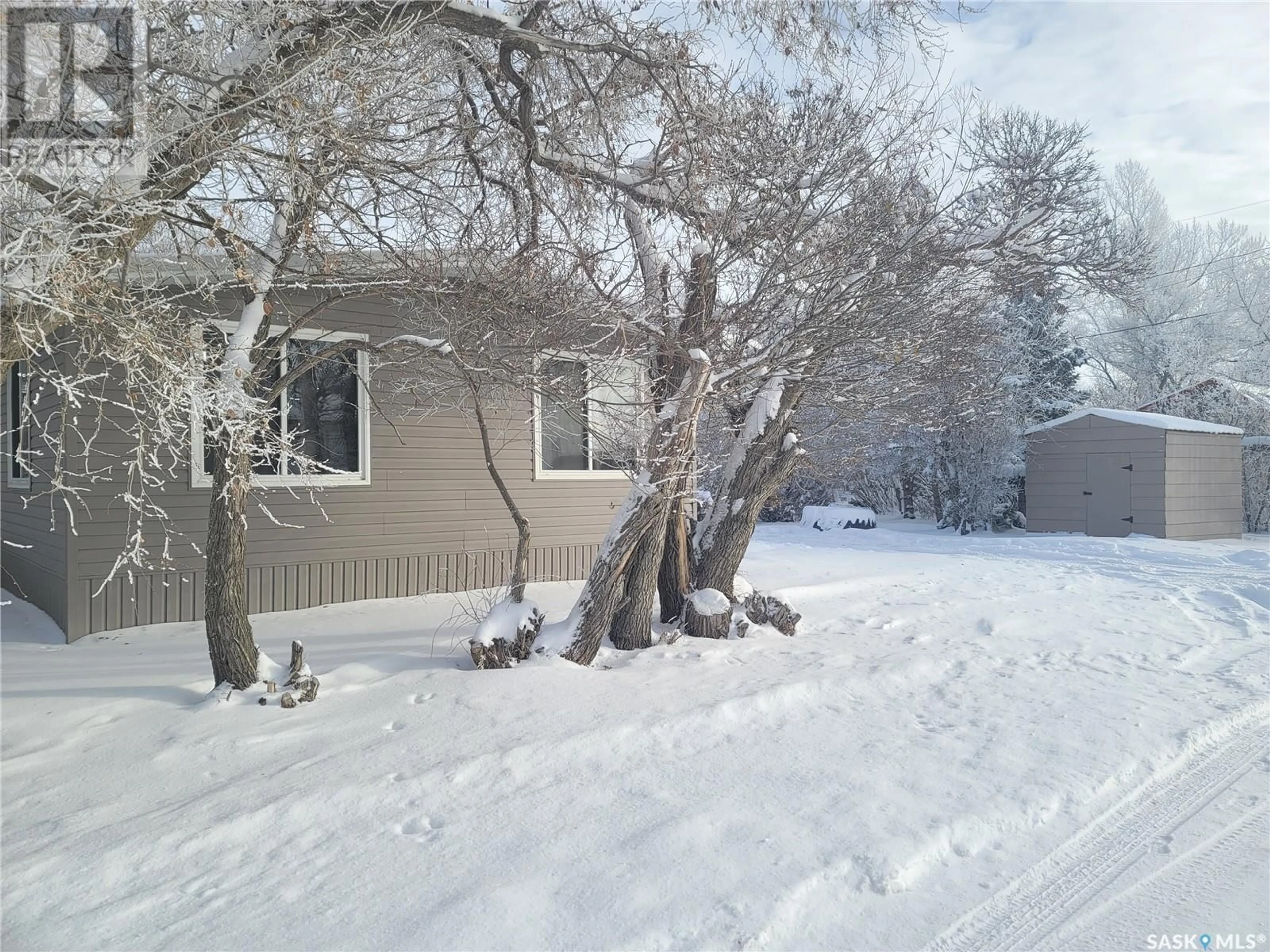 A pic from exterior of the house or condo, the fenced backyard for 101 Campkin STREET, Francis Saskatchewan S0G1V0