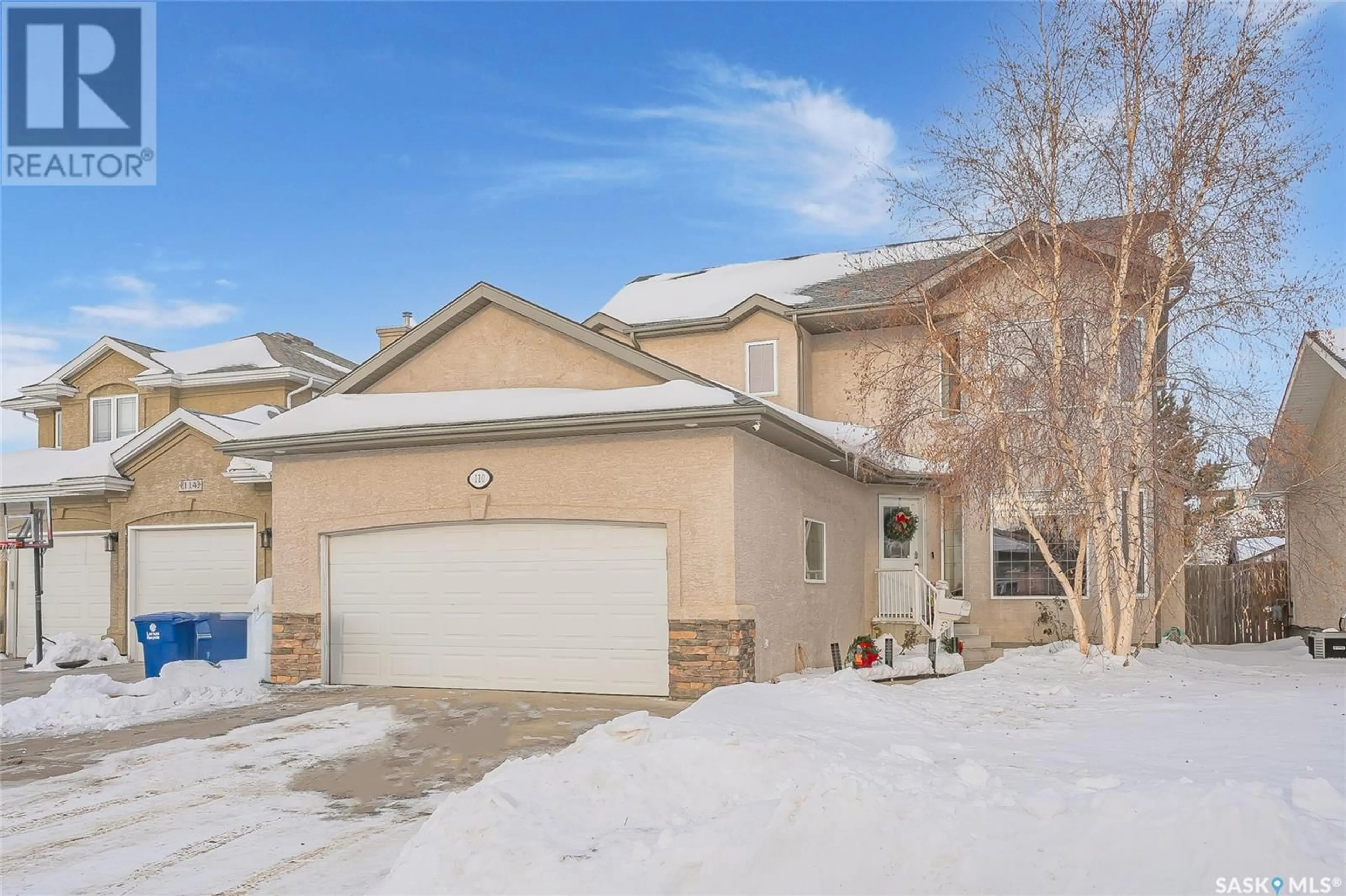 A pic from exterior of the house or condo, the street view for 110 Maguire COURT, Saskatoon Saskatchewan S7W1A2