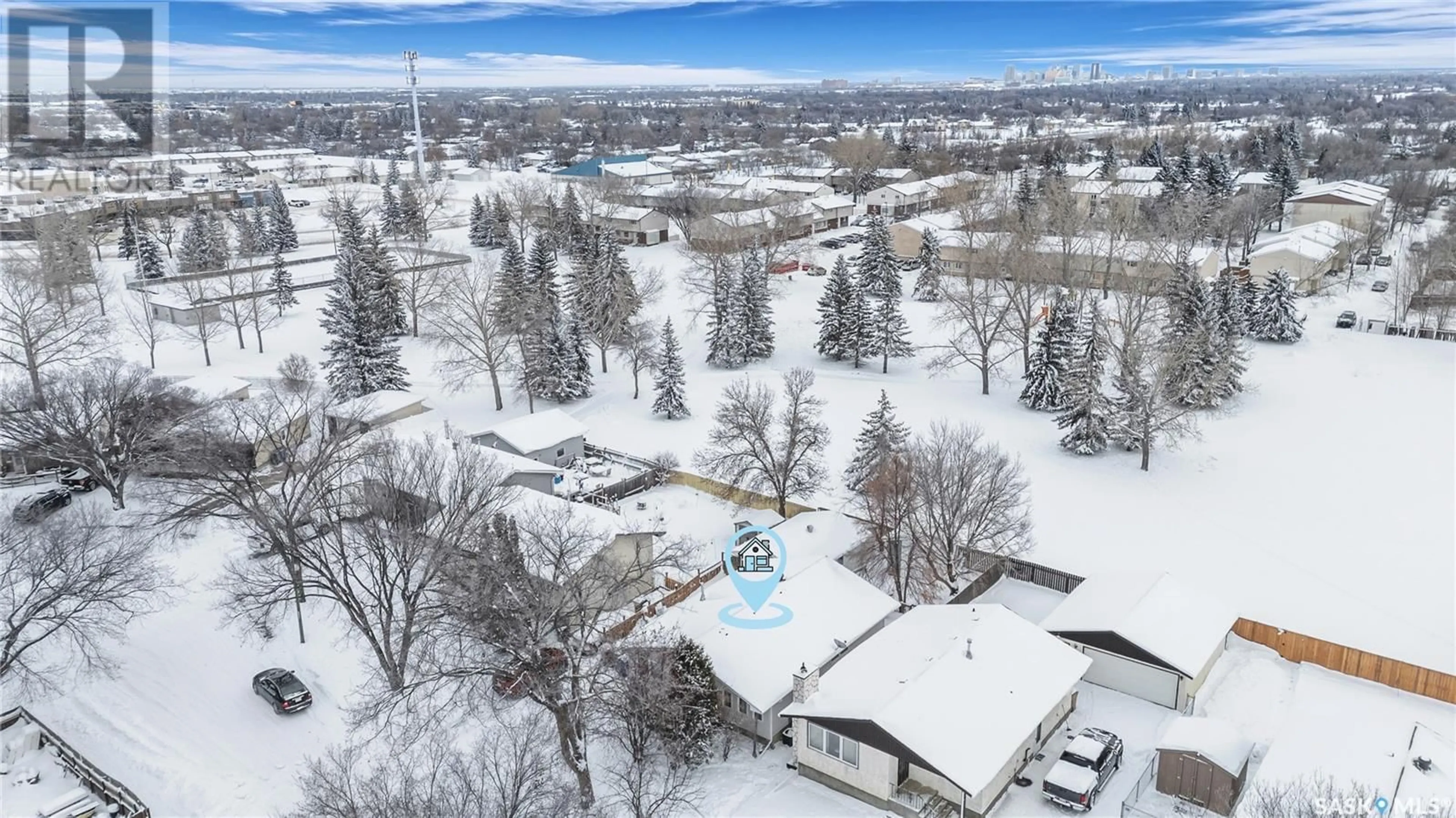 A pic from outside/outdoor area/front of a property/back of a property/a pic from drone, mountain view for 51 Boucher CRESCENT, Regina Saskatchewan S4R7E2