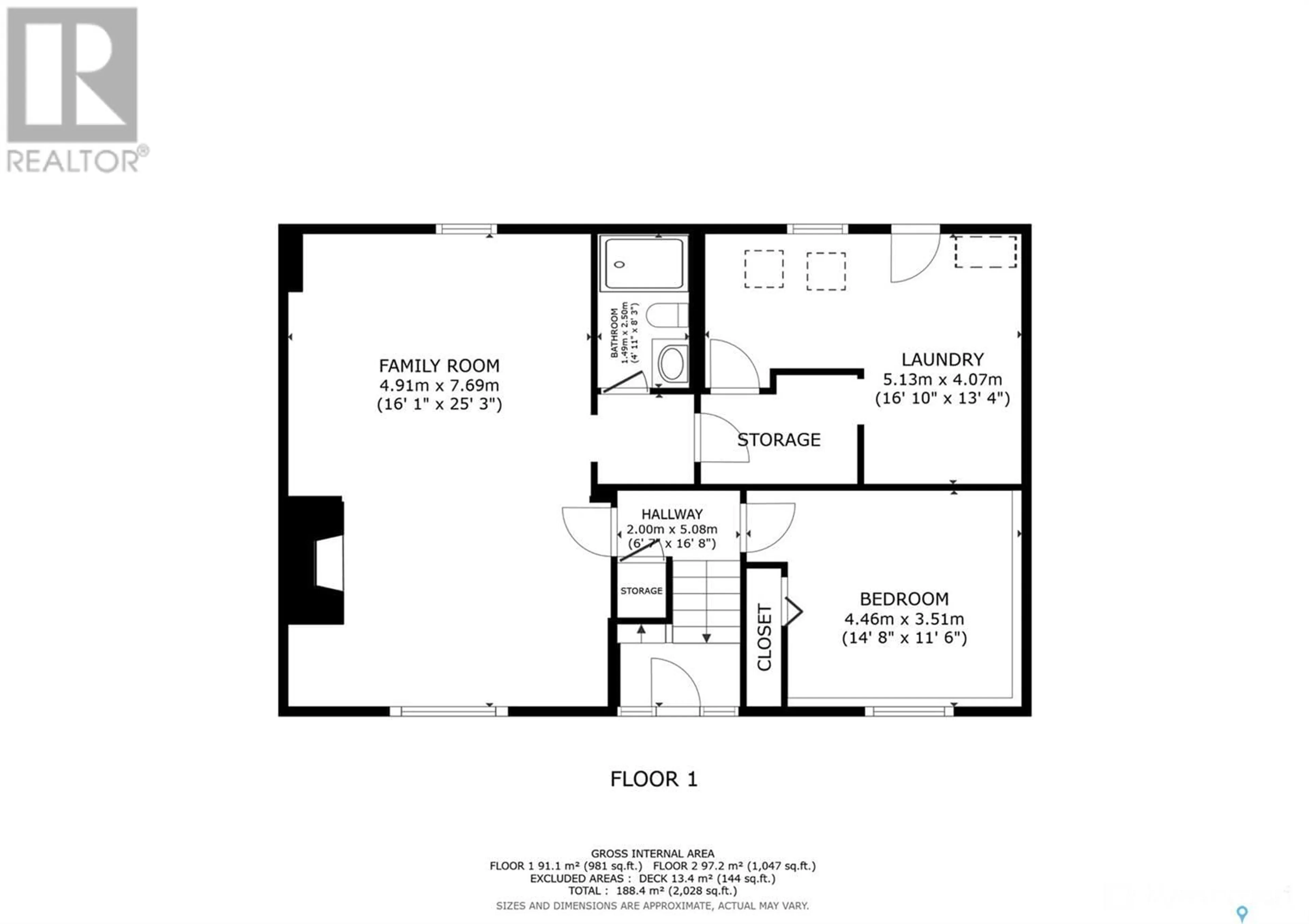 Floor plan for 1340 Princess CRESCENT, Moose Jaw Saskatchewan S6H6S9