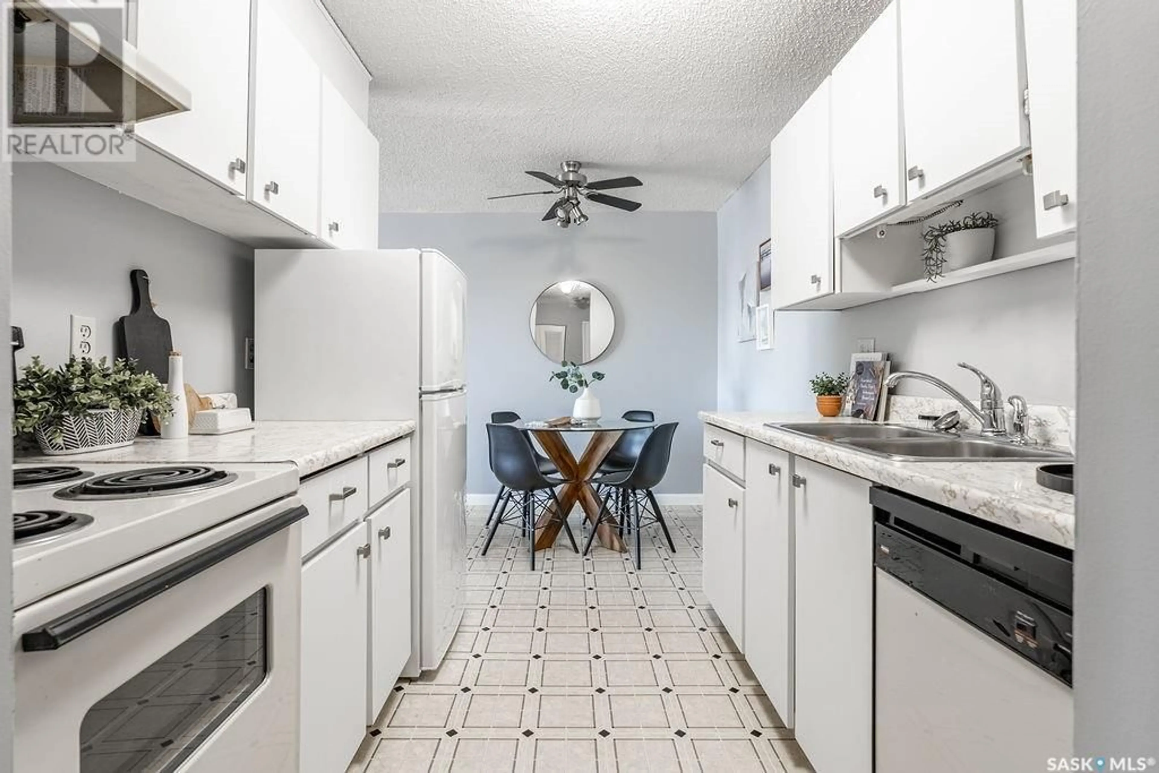 Standard kitchen, ceramic/tile floor for 63 1 Columbia DRIVE, Saskatoon Saskatchewan S7K1E3