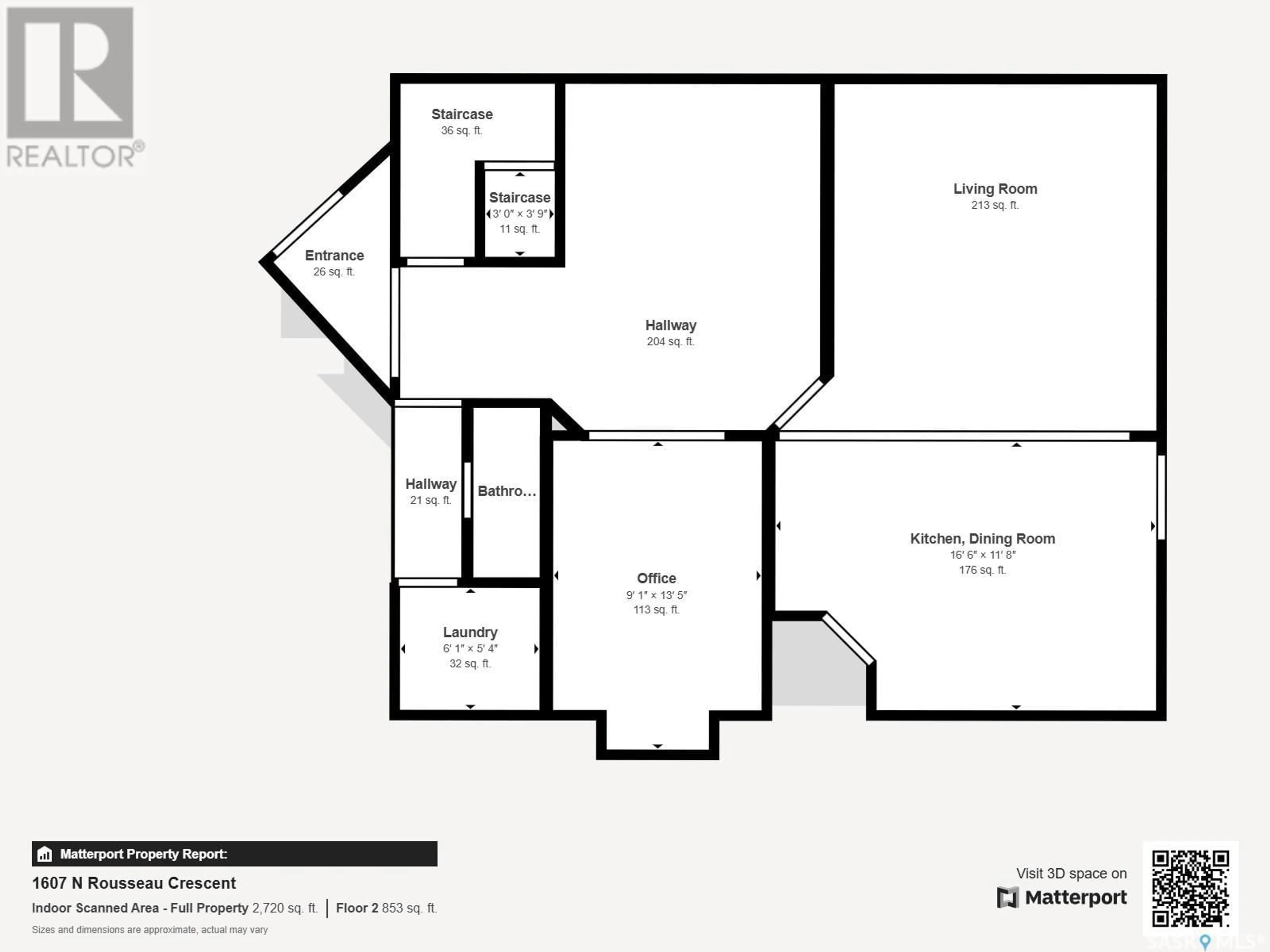 Floor plan for 1607 ROUSSEAU CRESCENT N, Regina Saskatchewan S4X4L8