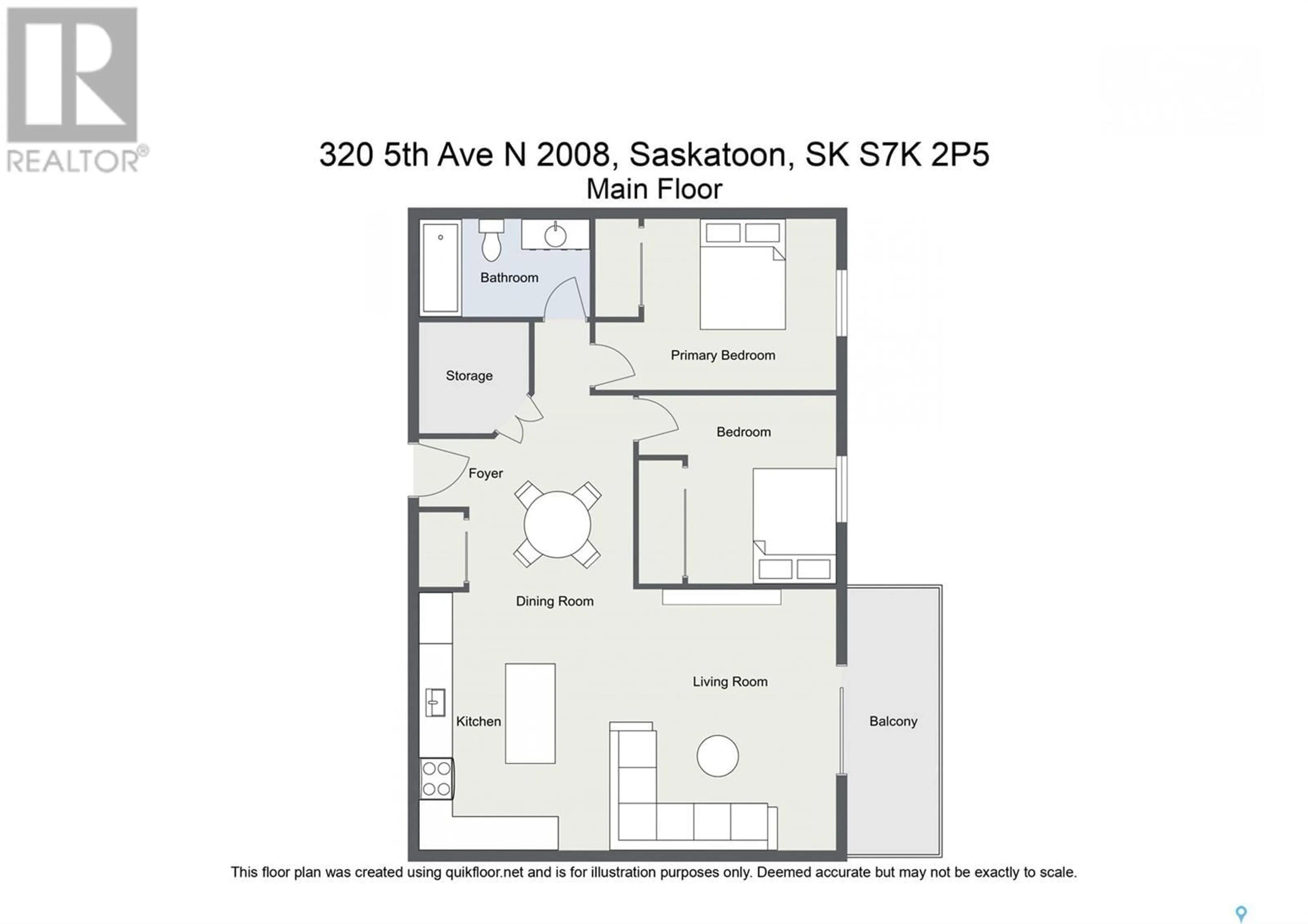 Floor plan for 2008 320 5th AVENUE N, Saskatoon Saskatchewan S7K2P5