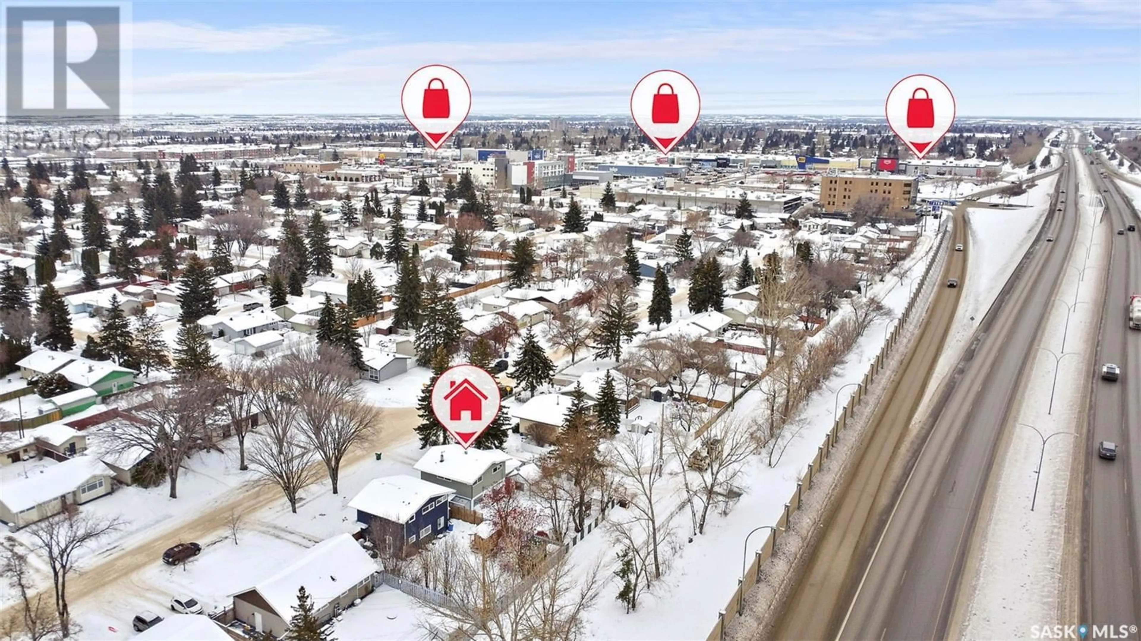 A pic from outside/outdoor area/front of a property/back of a property/a pic from drone, city buildings view from balcony for 86 Spinks DRIVE, Saskatoon Saskatchewan S7H4B8