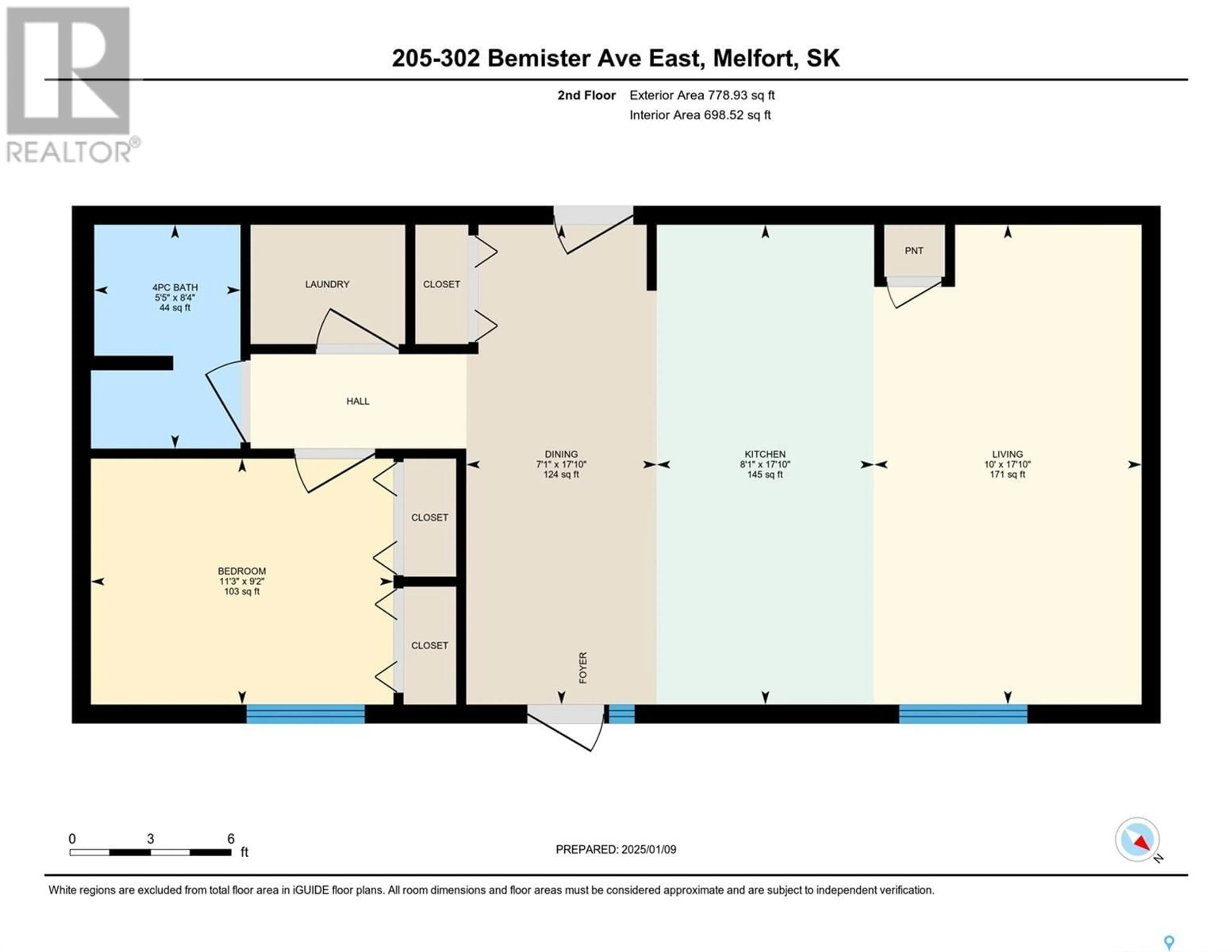 Floor plan for 205 302 Bemister AVENUE E, Melfort Saskatchewan S0E1A0