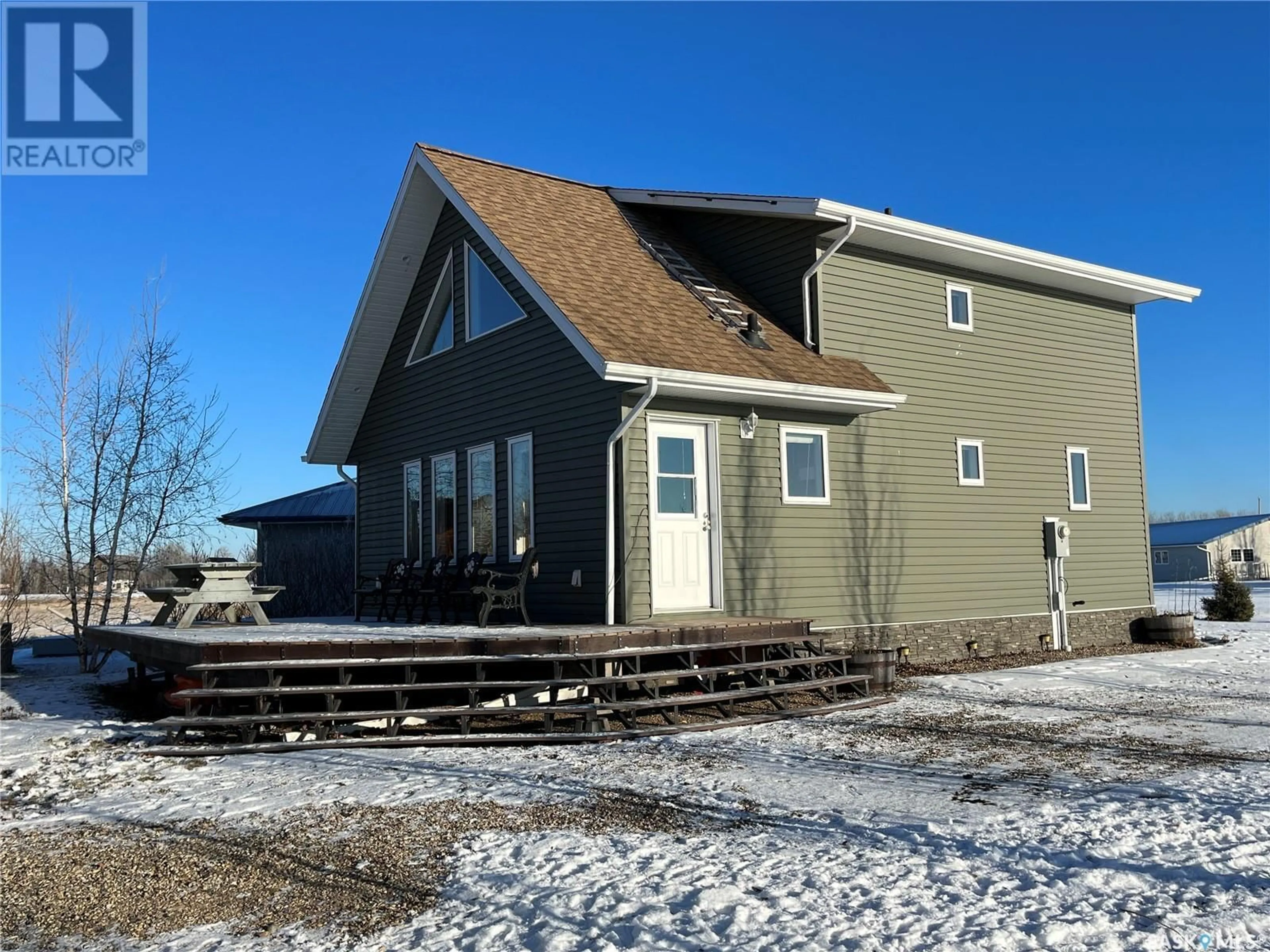 A pic from outside/outdoor area/front of a property/back of a property/a pic from drone, water/lake/river/ocean view for 16 PORCUPINE DRIVE, Delaronde Lake Saskatchewan S0J0E0