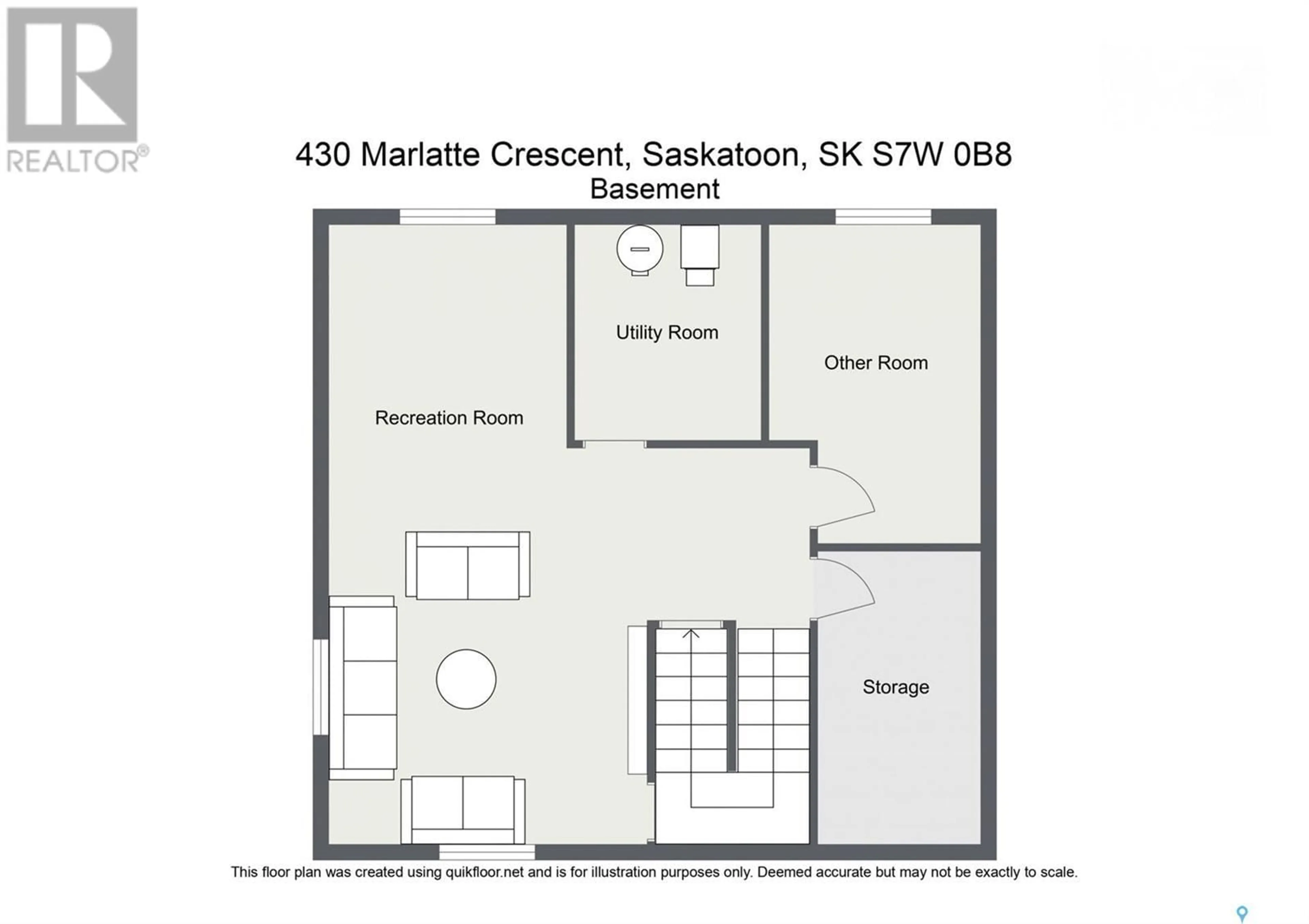 Floor plan for 430 Marlatte CRESCENT, Saskatoon Saskatchewan S7W0S9