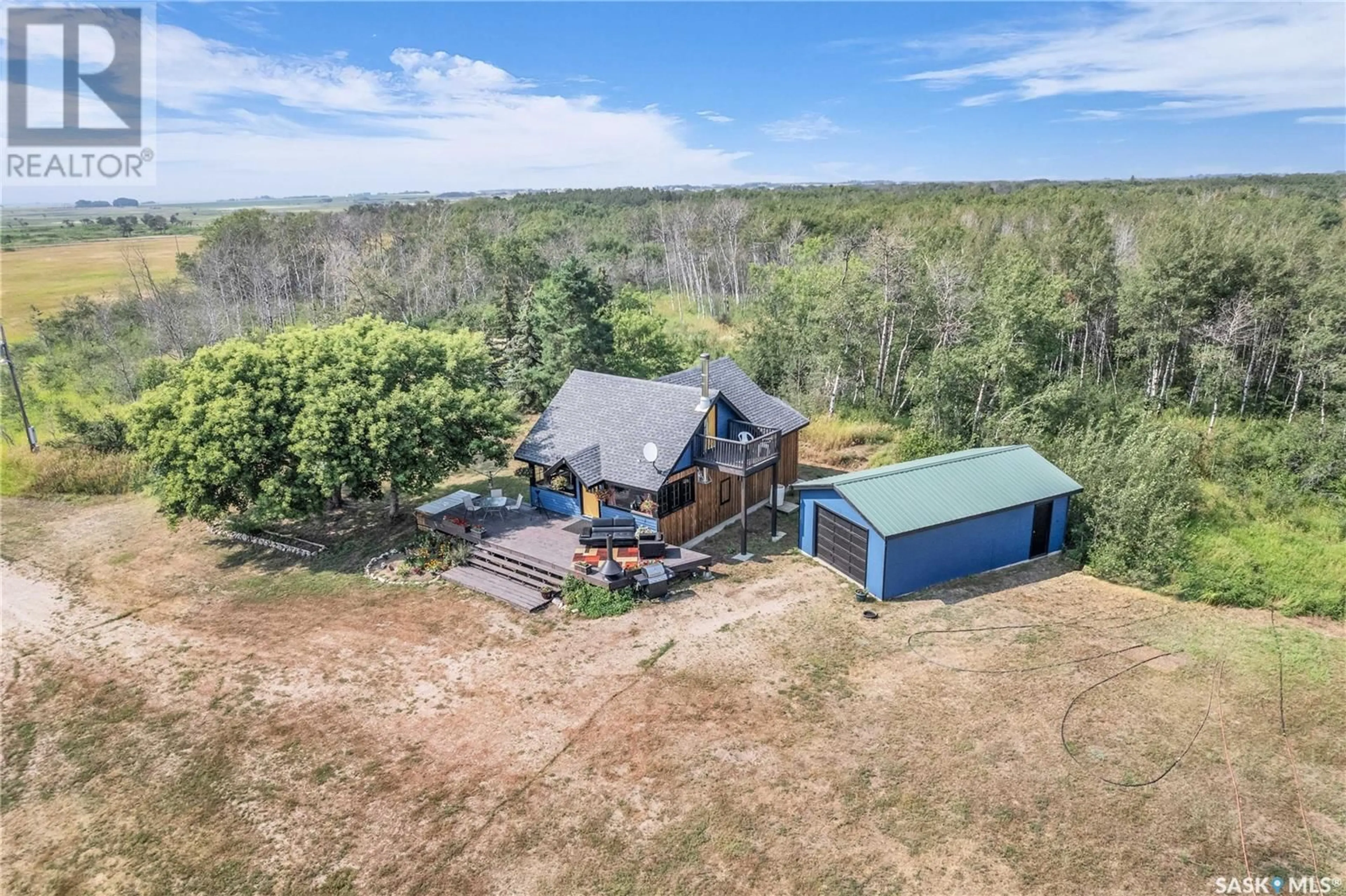 A pic from outside/outdoor area/front of a property/back of a property/a pic from drone, unknown for DIAMOND VIEW ACREAGE, Vanscoy Rm No. 345 Saskatchewan S7L3J0