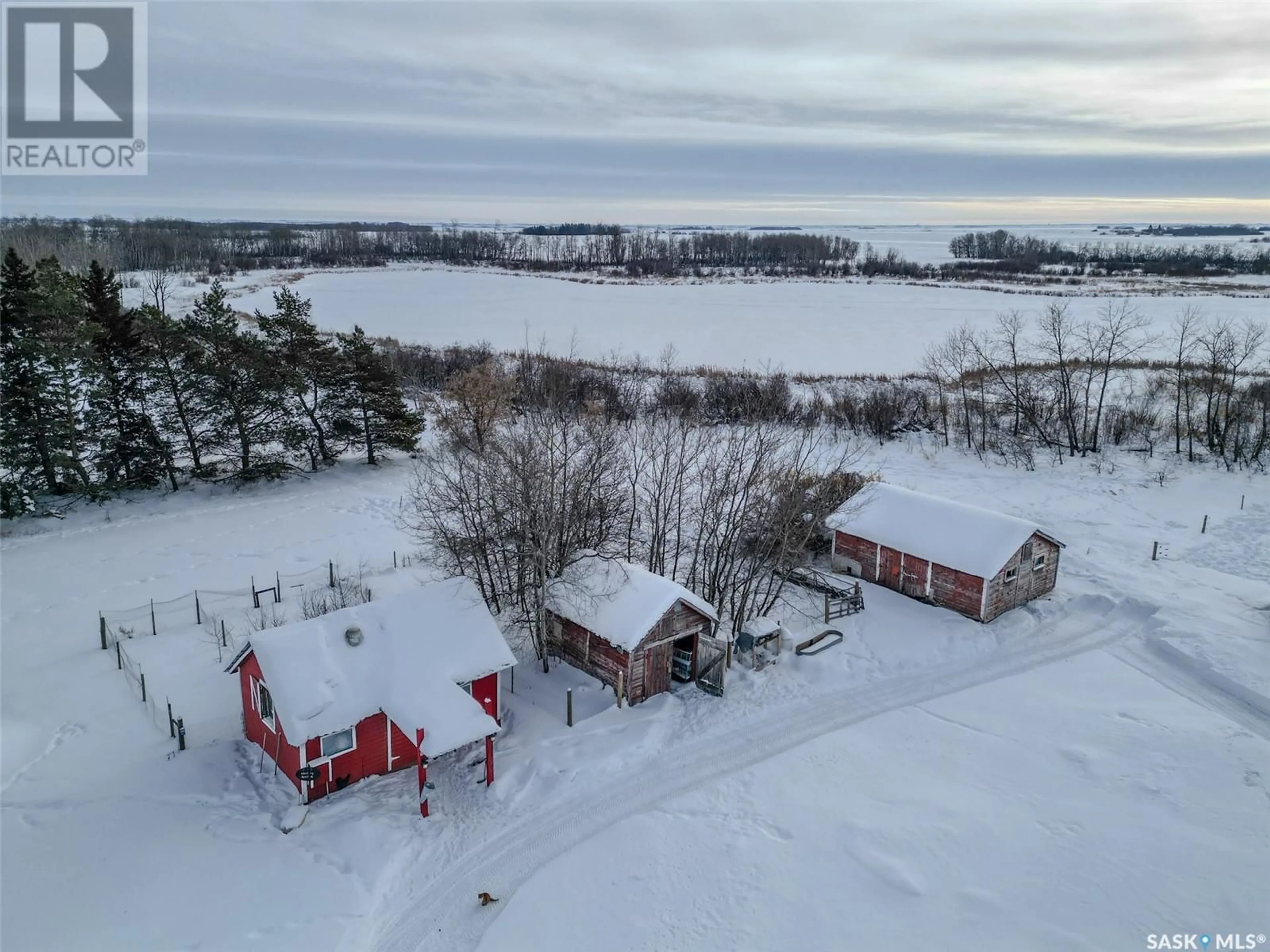 A pic from outside/outdoor area/front of a property/back of a property/a pic from drone, water/lake/river/ocean view for Leroux Acreage, Humboldt Rm No. 370 Saskatchewan S0K2A0