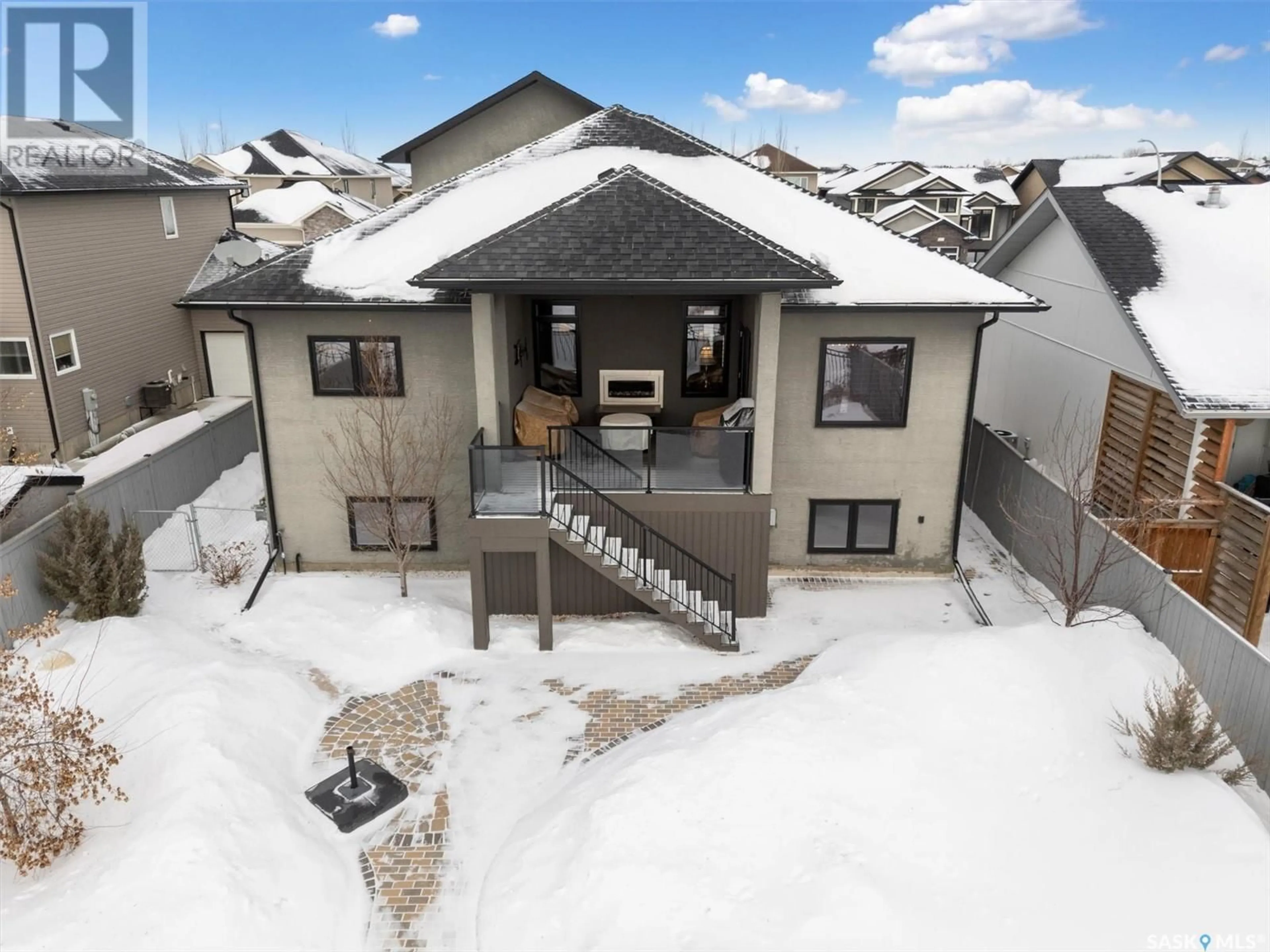 A pic from outside/outdoor area/front of a property/back of a property/a pic from drone, mountain view for 222 Werschner CRESCENT, Saskatoon Saskatchewan S7V0C9