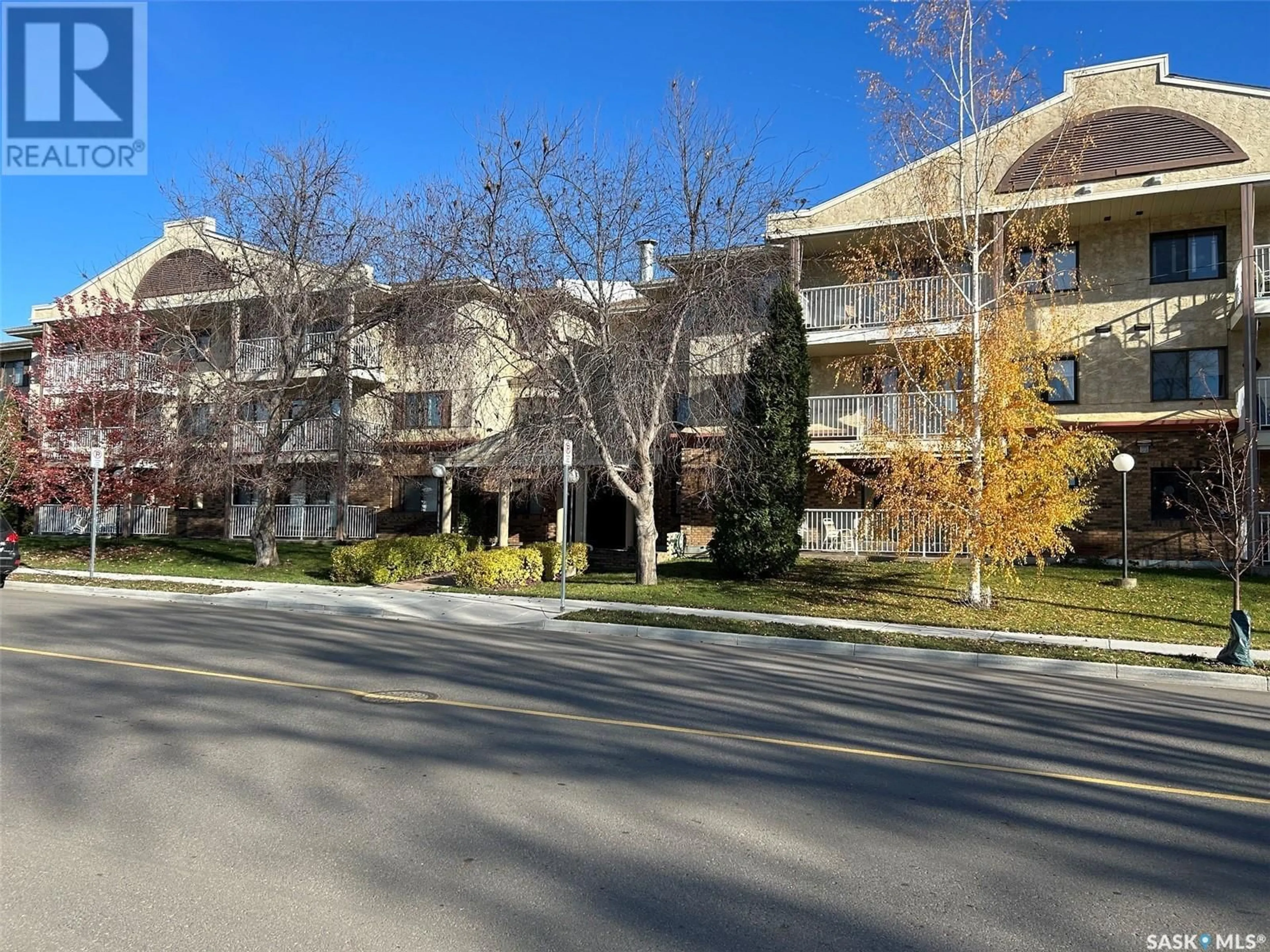 A pic from outside/outdoor area/front of a property/back of a property/a pic from drone, unknown for 203 - 1442 102ND STREET, North Battleford Saskatchewan S9A1G7