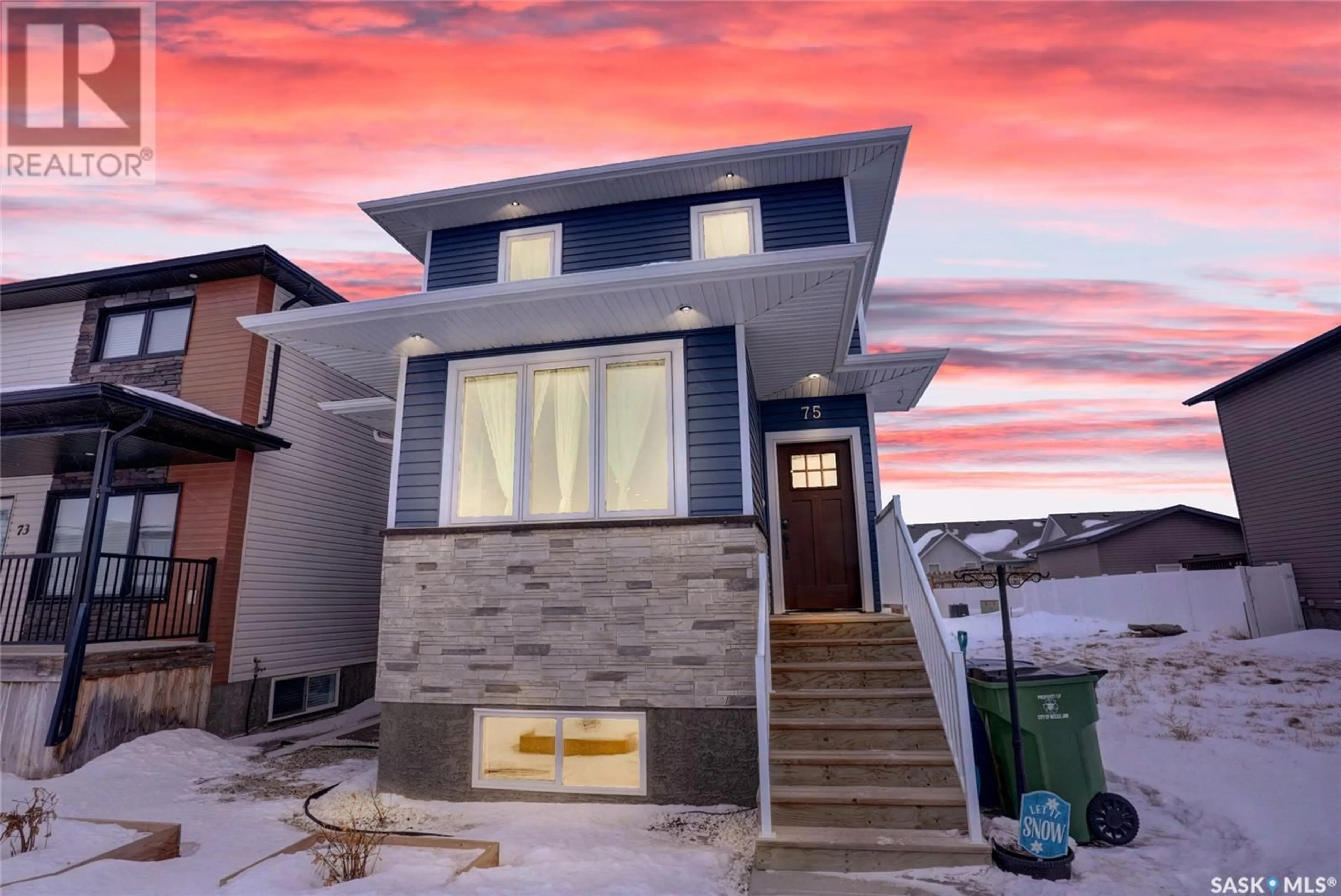 Home with vinyl exterior material, street for 75 Brigham ROAD, Moose Jaw Saskatchewan S6K0A7