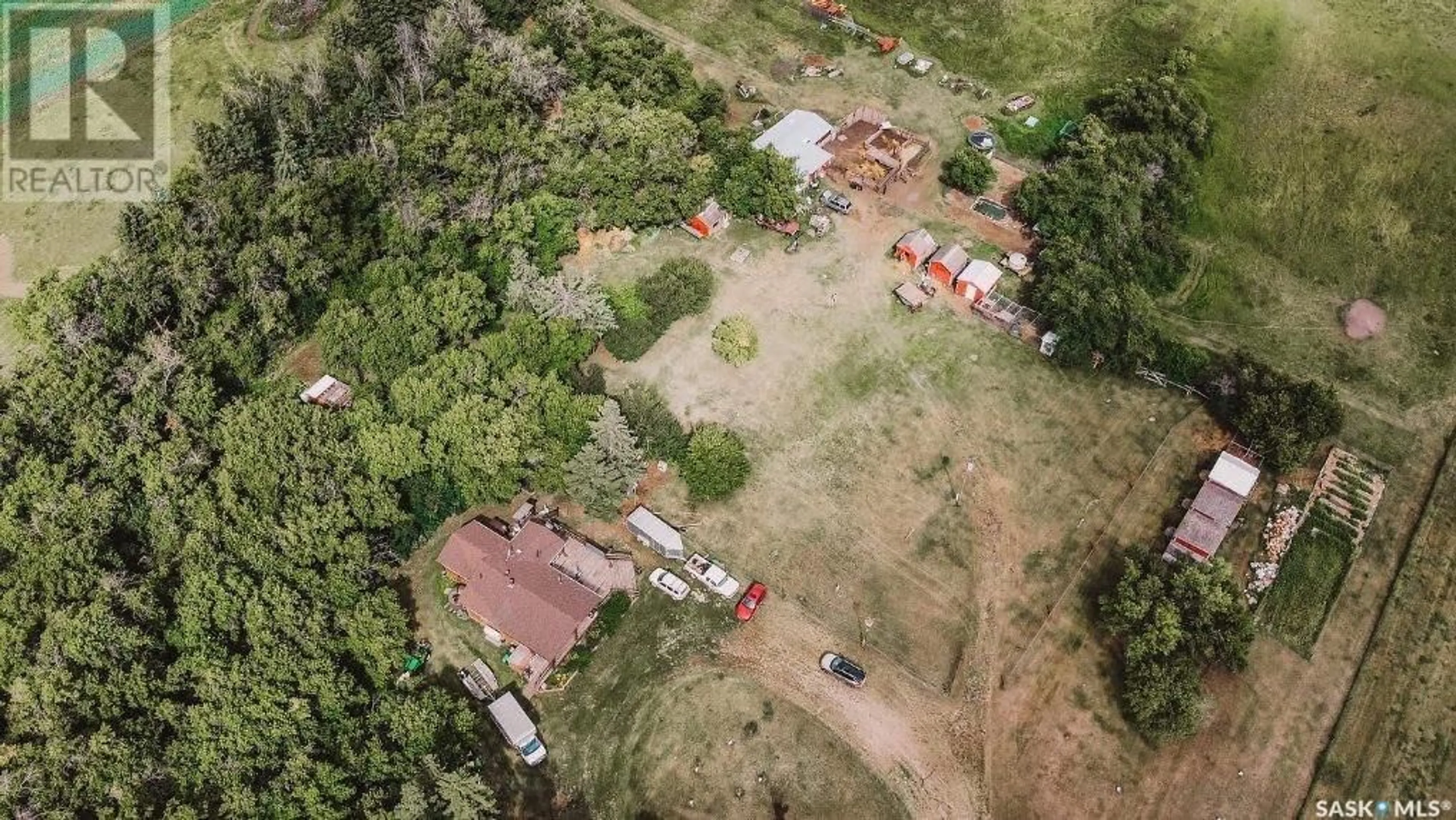 A pic from outside/outdoor area/front of a property/back of a property/a pic from drone, unknown for Hayland Farmacy Acreage, Good Lake Rm No. 274 Saskatchewan S0A3V0