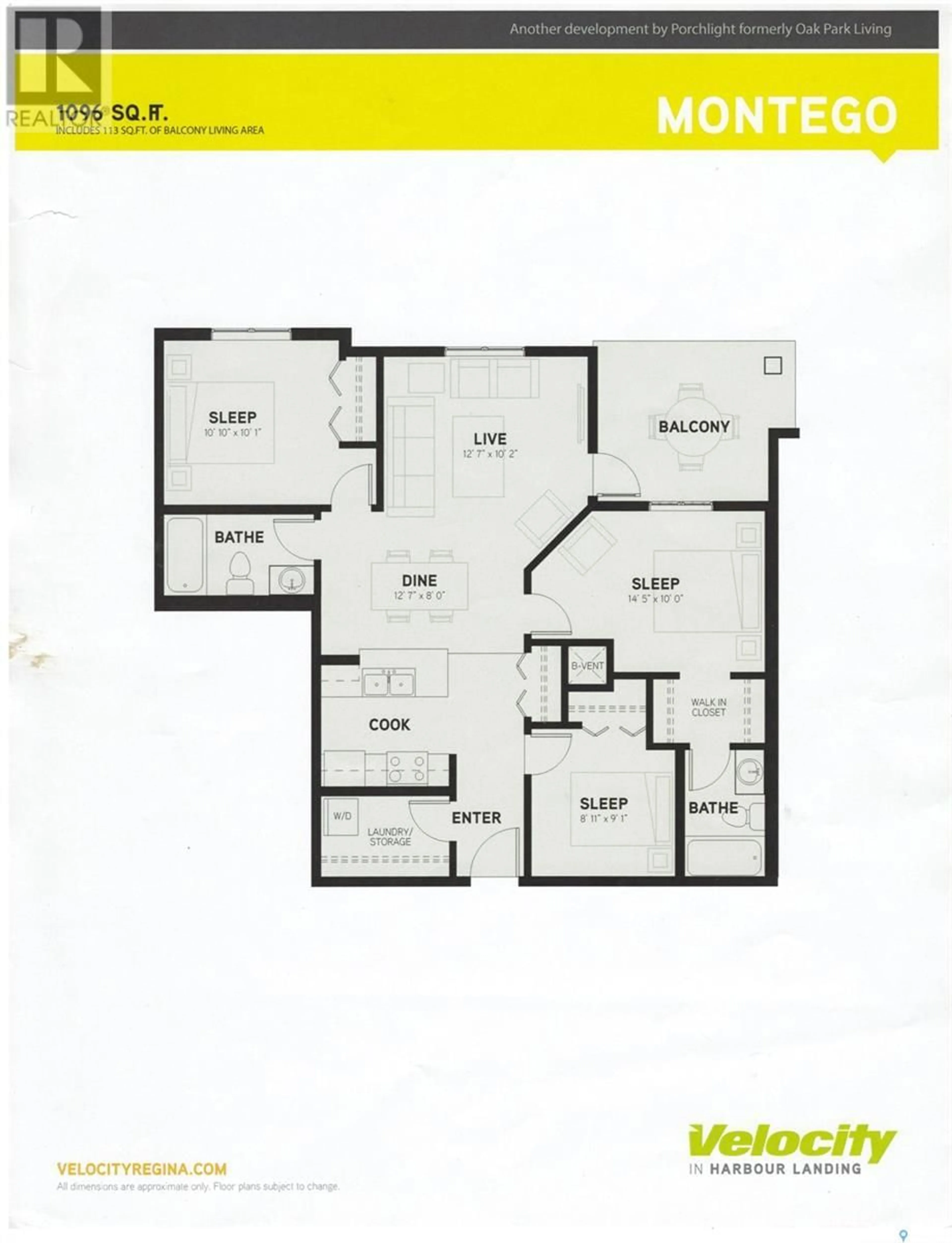 Floor plan for 2409 5500 Mitchinson WAY, Regina Saskatchewan S4W0N9