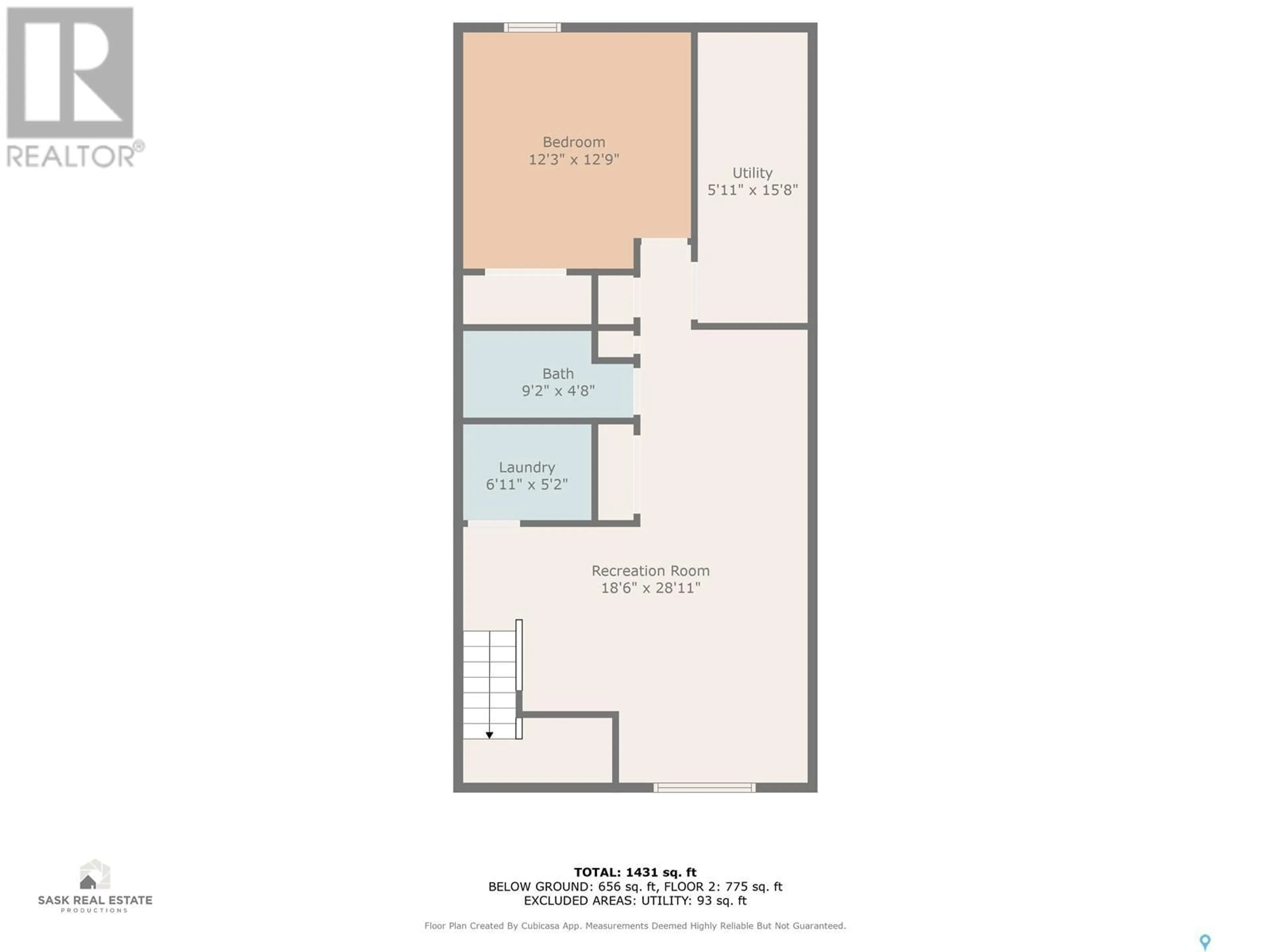 Floor plan for 250 Lochrie CRESCENT, Saskatoon Saskatchewan S7M5E4