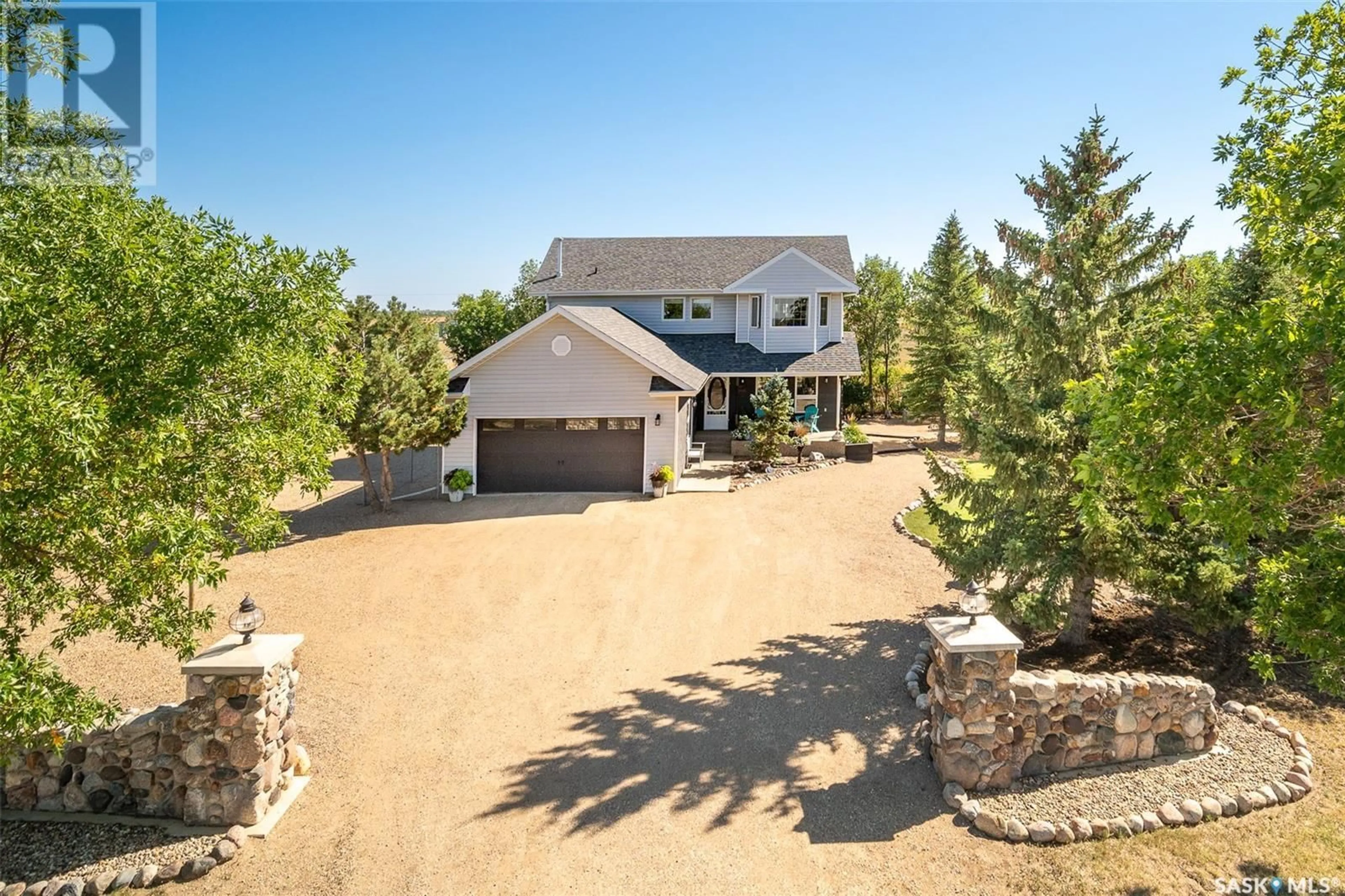 A pic from outside/outdoor area/front of a property/back of a property/a pic from drone, water/lake/river/ocean view for Veillard/Sargent Acreage RM Moose Jaw 16, Moose Jaw Rm No. 161 Saskatchewan S0H0N0