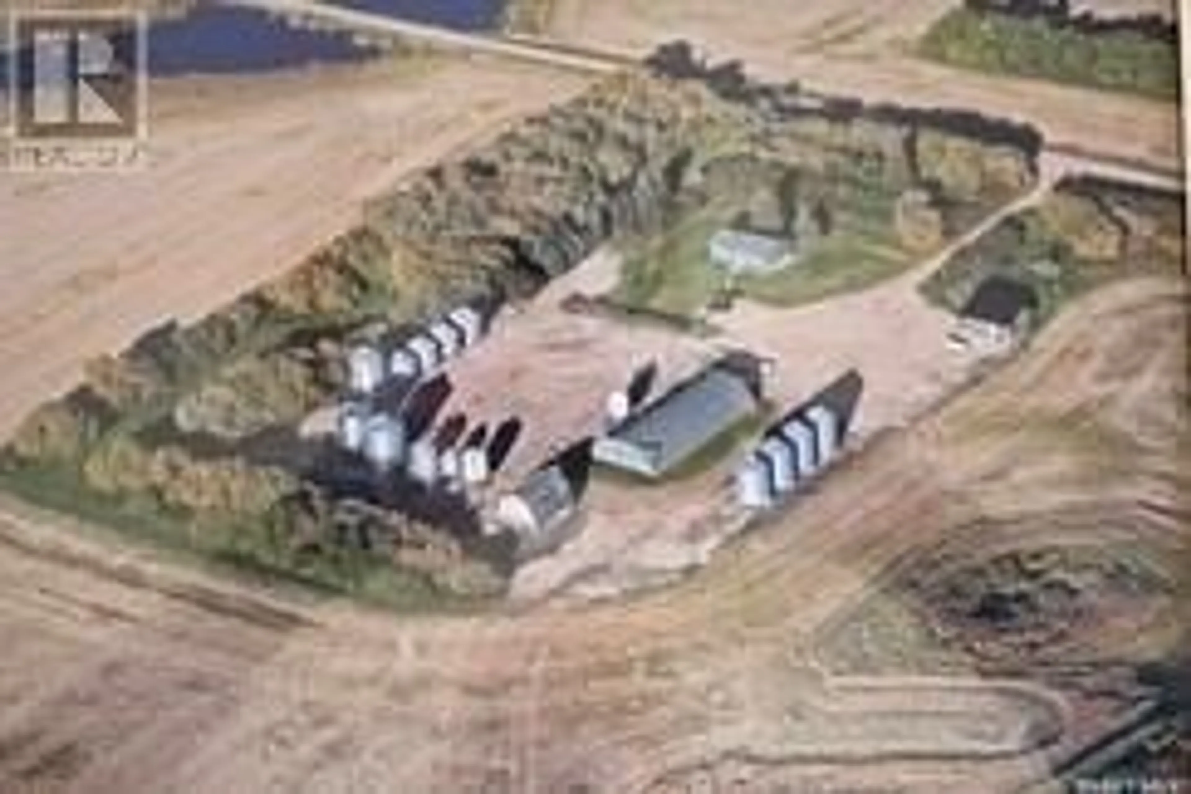 A pic from outside/outdoor area/front of a property/back of a property/a pic from drone, building for Burkart Acreage, Viscount Saskatchewan S0K4M0