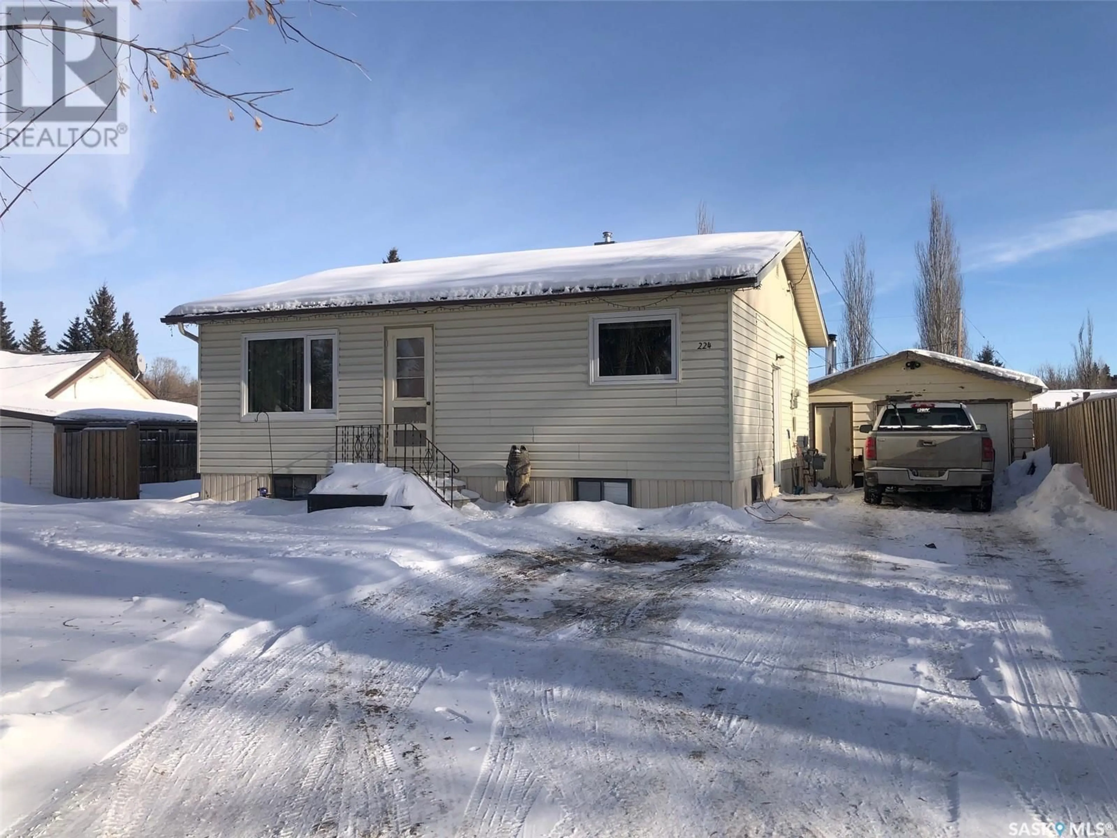 A pic from outside/outdoor area/front of a property/back of a property/a pic from drone, street for 224 3rd STREET, Preeceville Saskatchewan S0A3B0