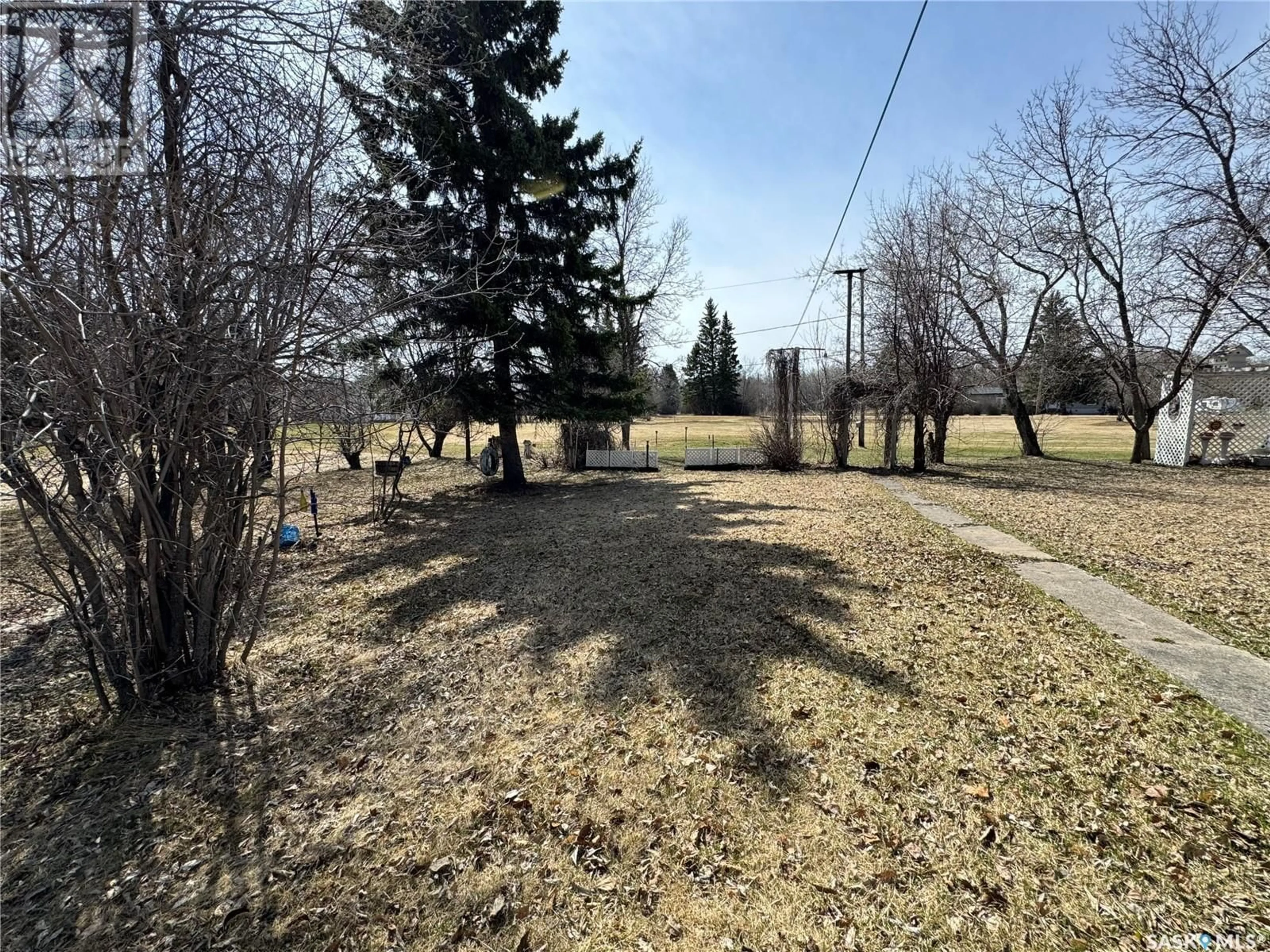 A pic from outside/outdoor area/front of a property/back of a property/a pic from drone, forest/trees view for 210 Railway AVENUE, Hazel Dell Saskatchewan S0A1G0