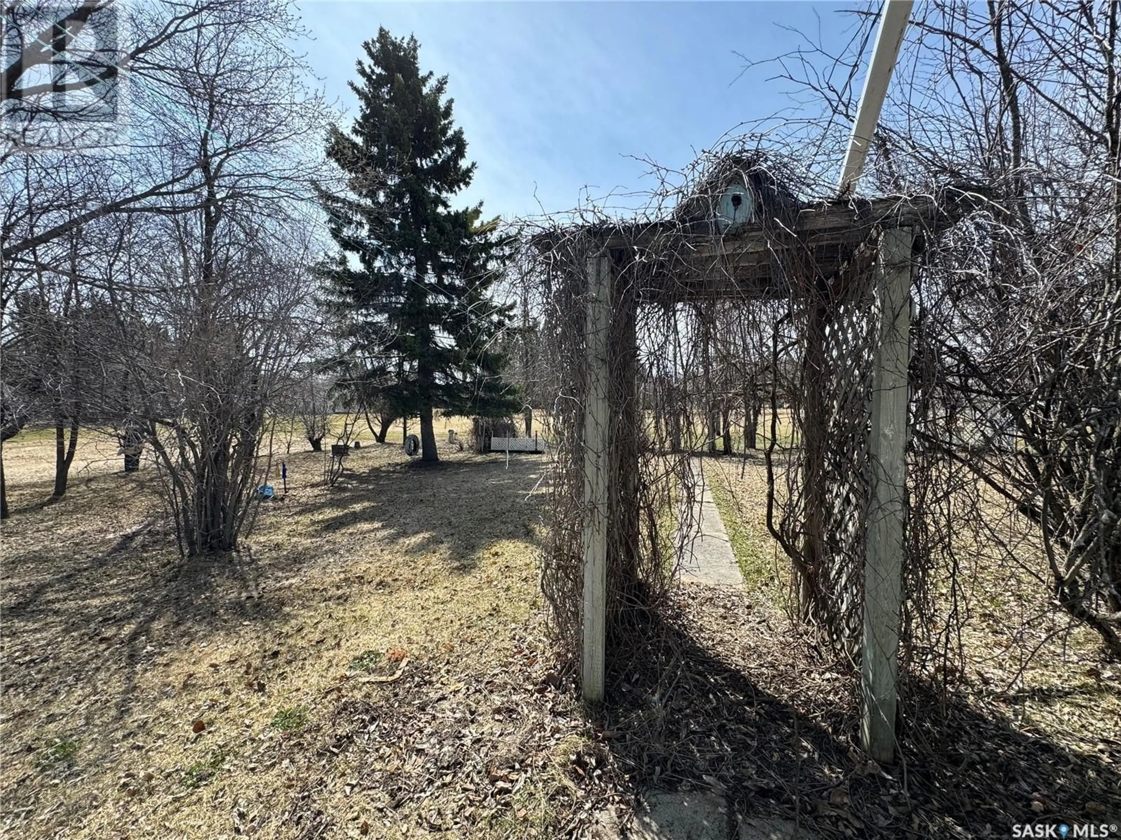 A pic from outside/outdoor area/front of a property/back of a property/a pic from drone, forest/trees view for 210 Railway AVENUE, Hazel Dell Saskatchewan S0A1G0