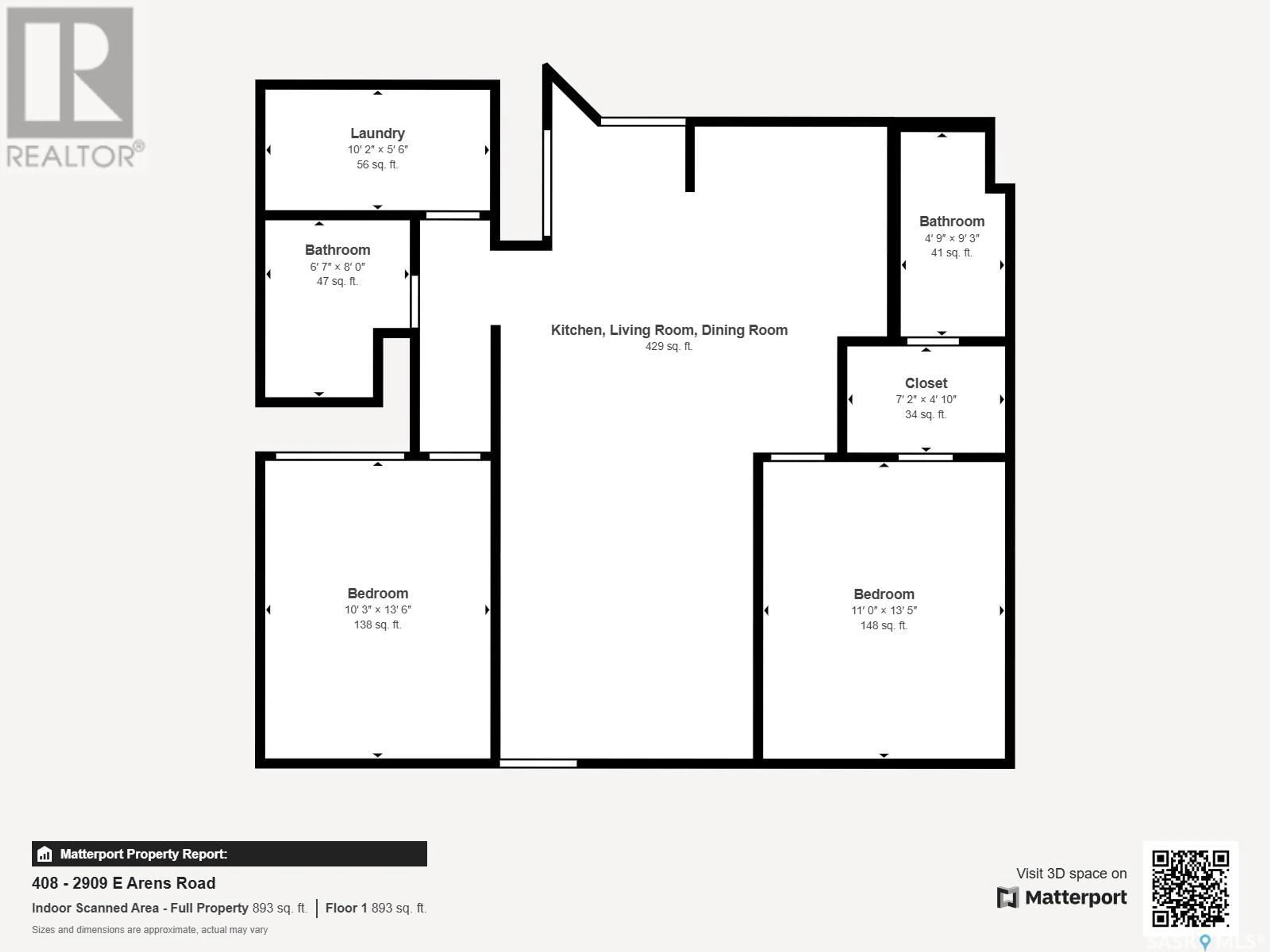 Floor plan for 408 2909 Arens ROAD E, Regina Saskatchewan S4V3A8