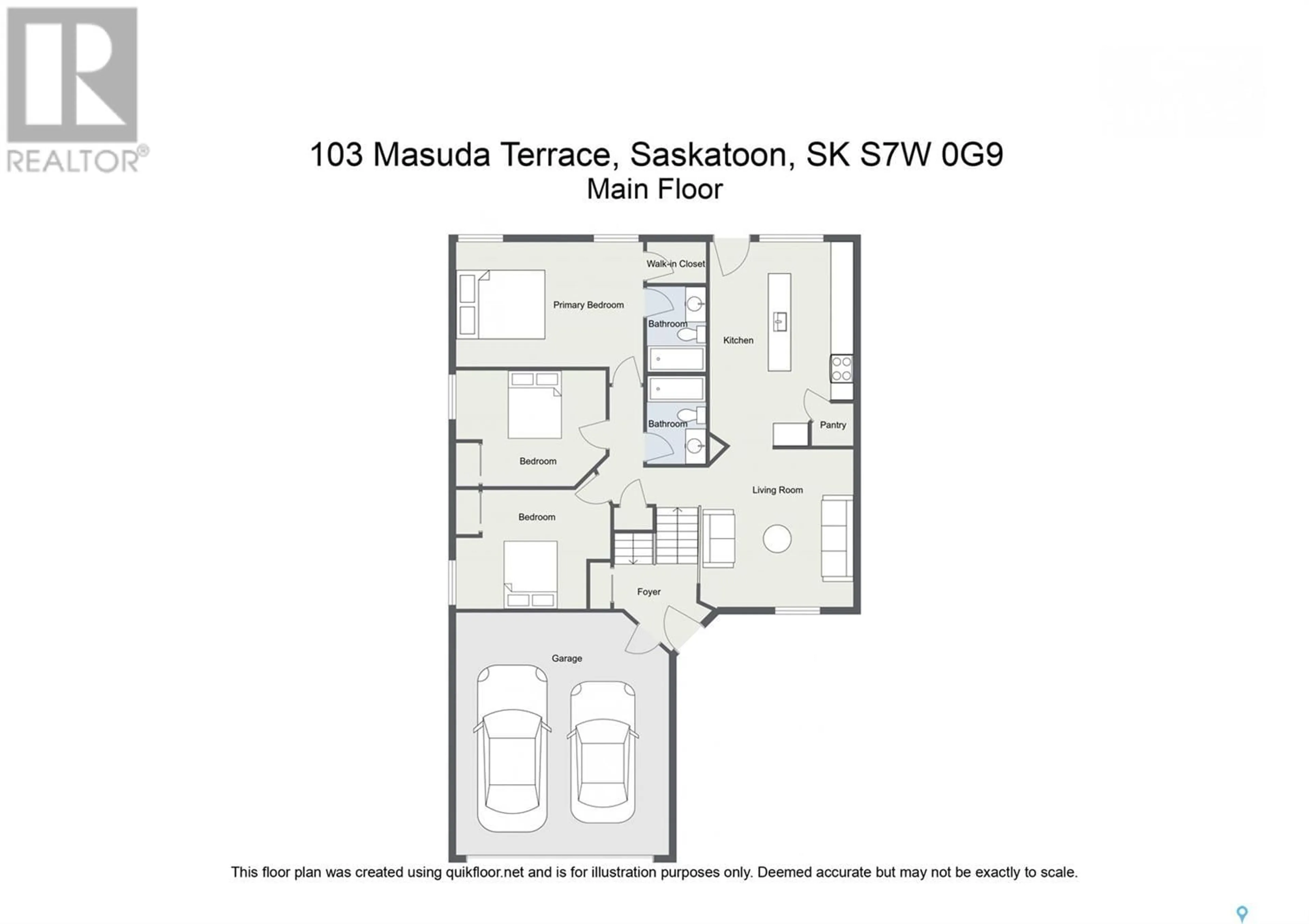 Floor plan for 103 Masuda TERRACE, Saskatoon Saskatchewan S7W0G9