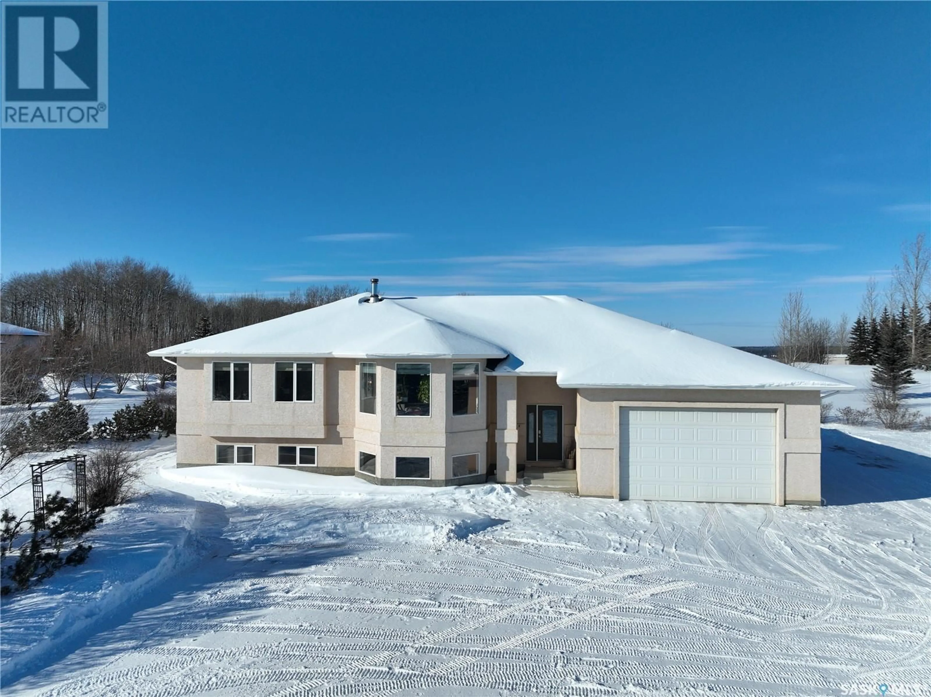 A pic from outside/outdoor area/front of a property/back of a property/a pic from drone, building for 7 Aspen Estate Acreage, Prince Albert Rm No. 461 Saskatchewan S6V5R7