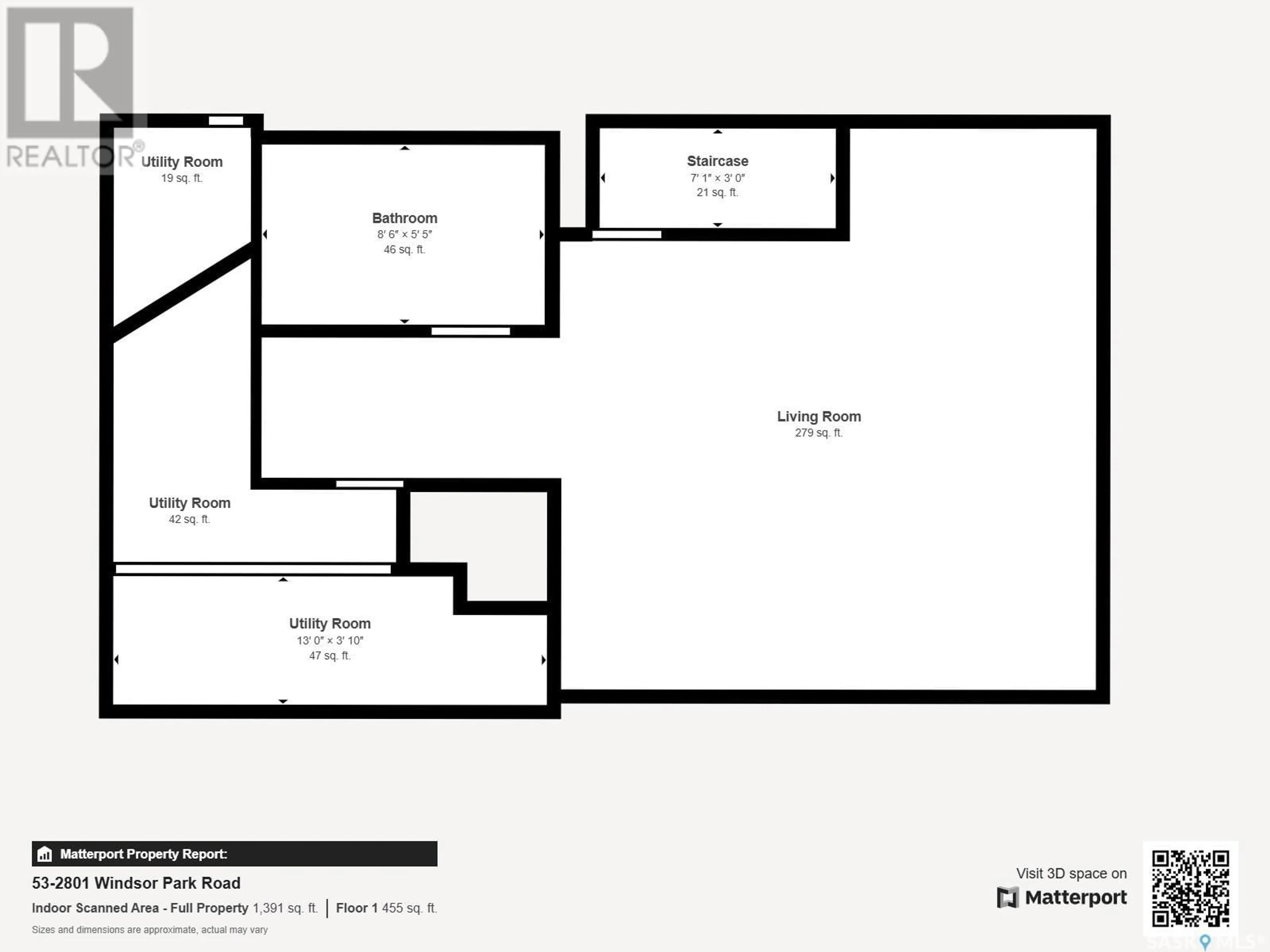 Floor plan for 53 2801 Windsor Park ROAD, Regina Saskatchewan S4V0M9