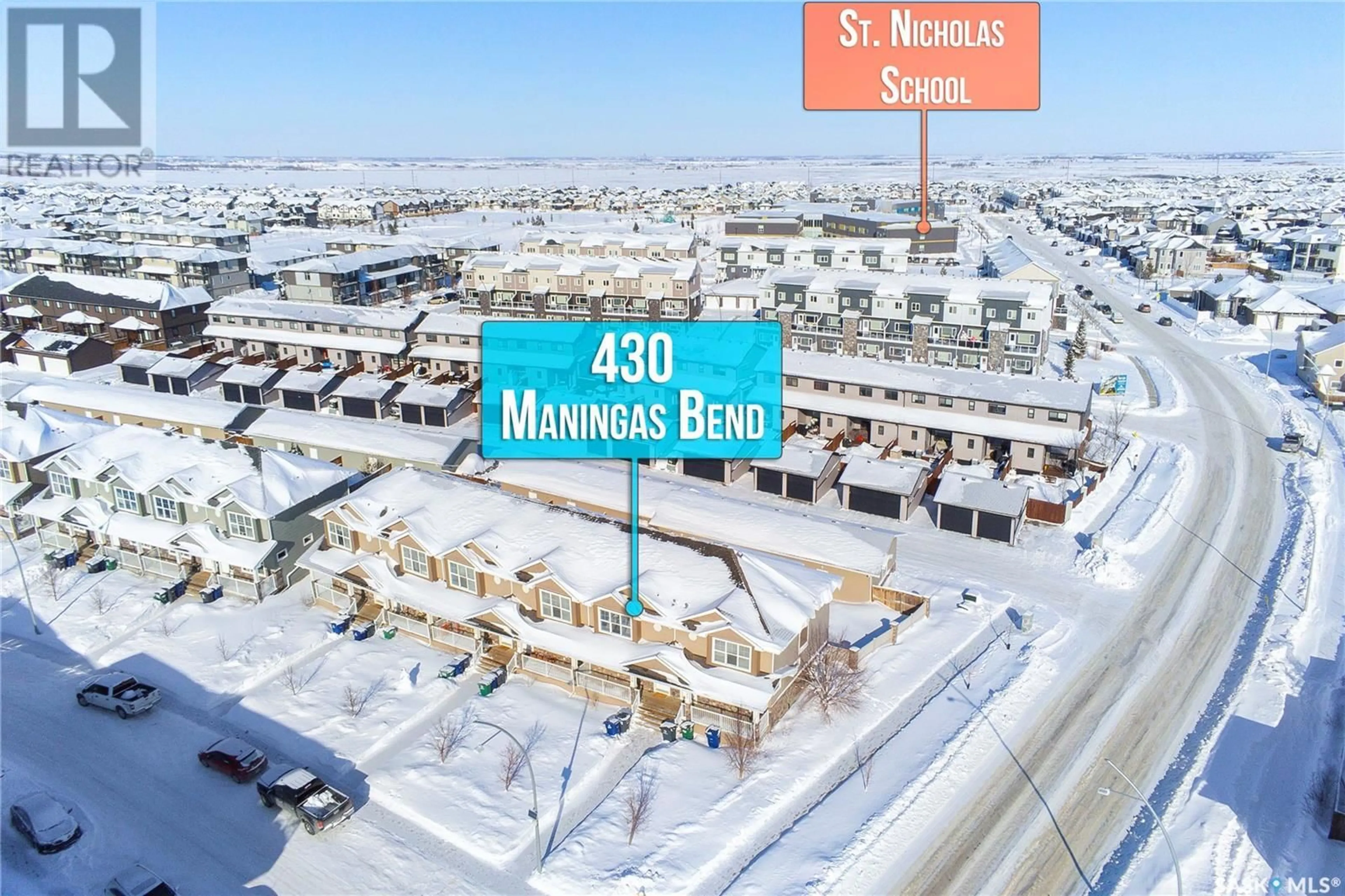 A pic from outside/outdoor area/front of a property/back of a property/a pic from drone, city buildings view from balcony for 430 Maningas BEND, Saskatoon Saskatchewan S7W0V6