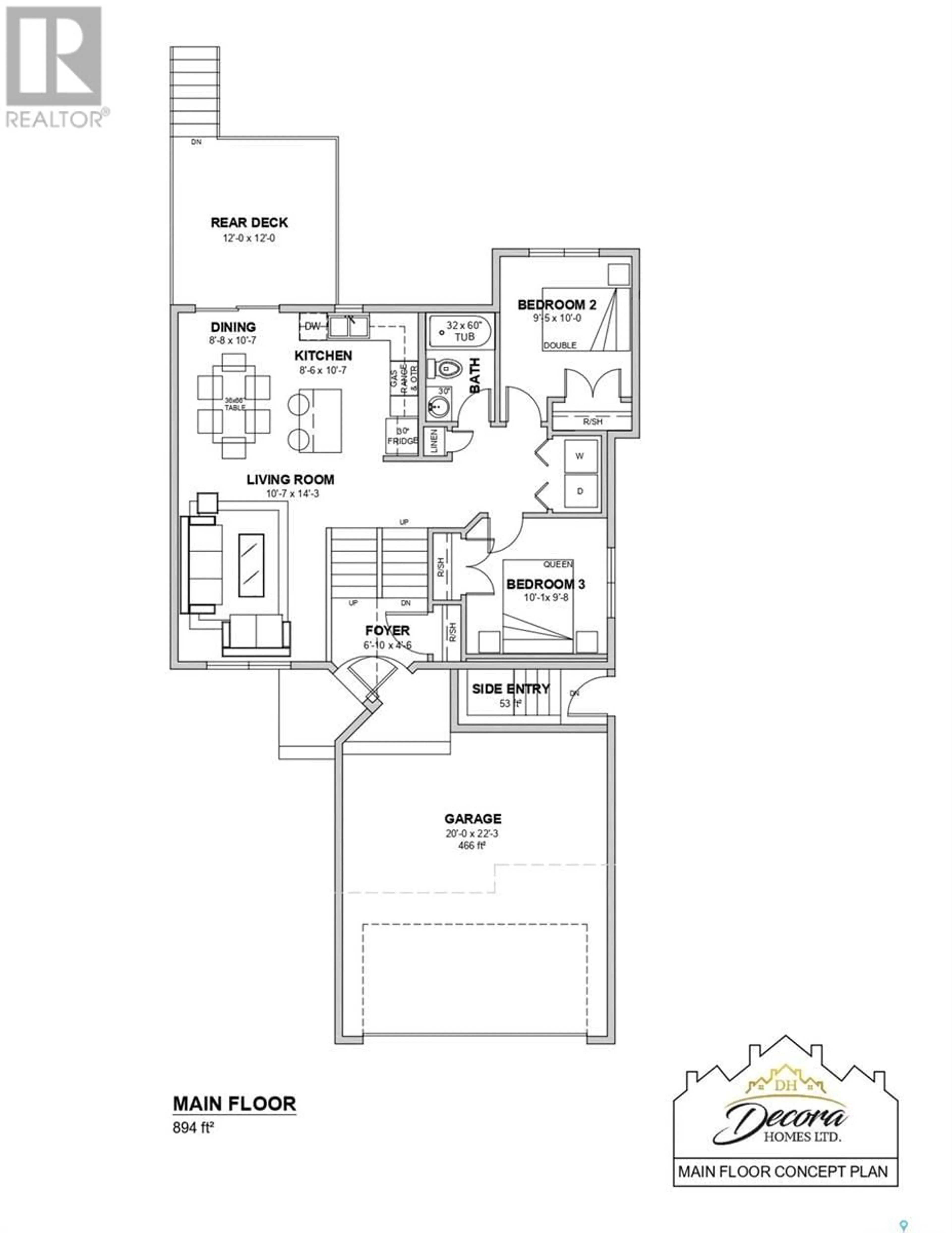 Floor plan for 234 Fernets CRESCENT, Saskatoon Saskatchewan S7V1M8