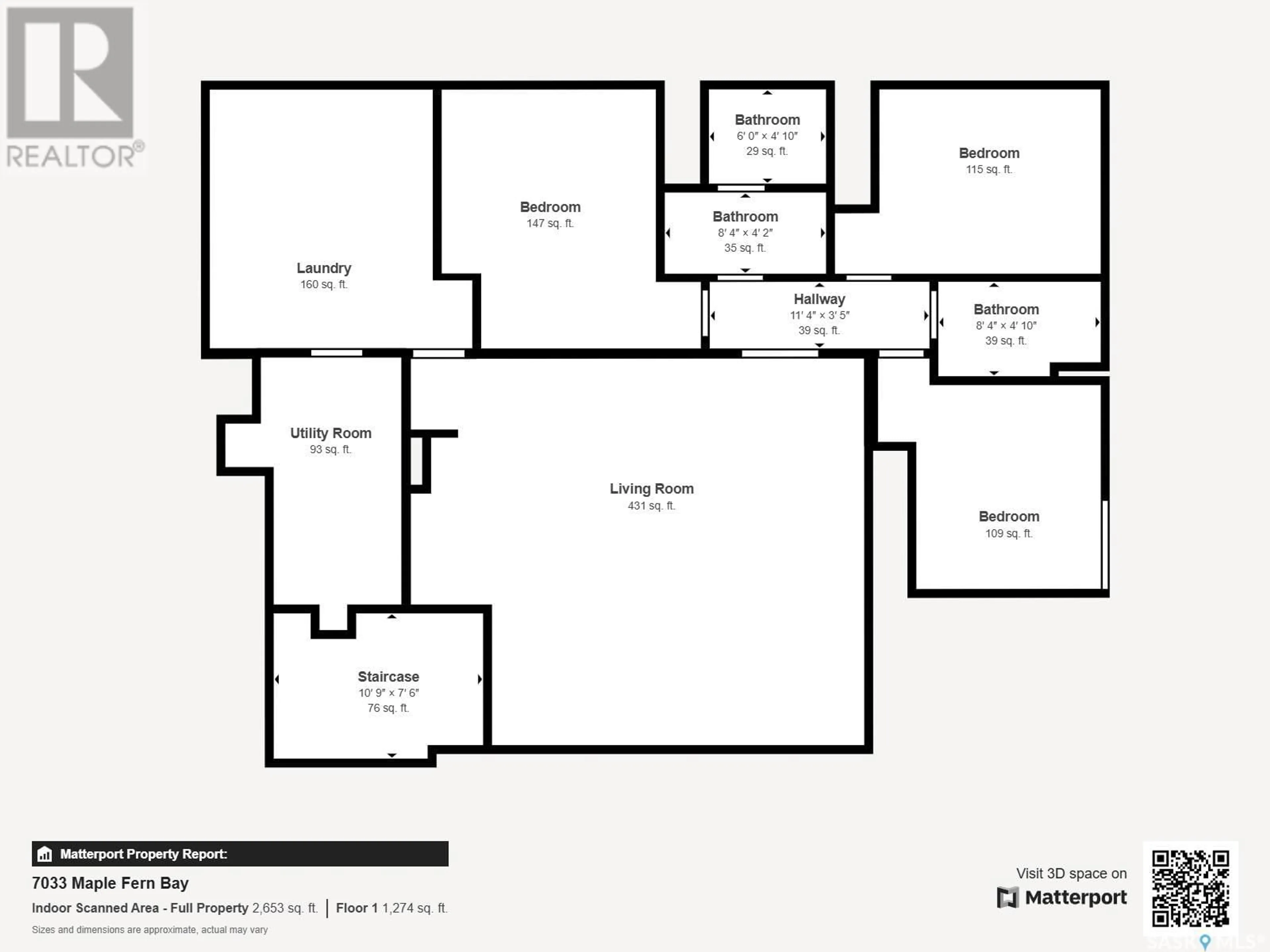 Floor plan for 7033 MAPLE FERN BAY, Regina Saskatchewan S4X0H8