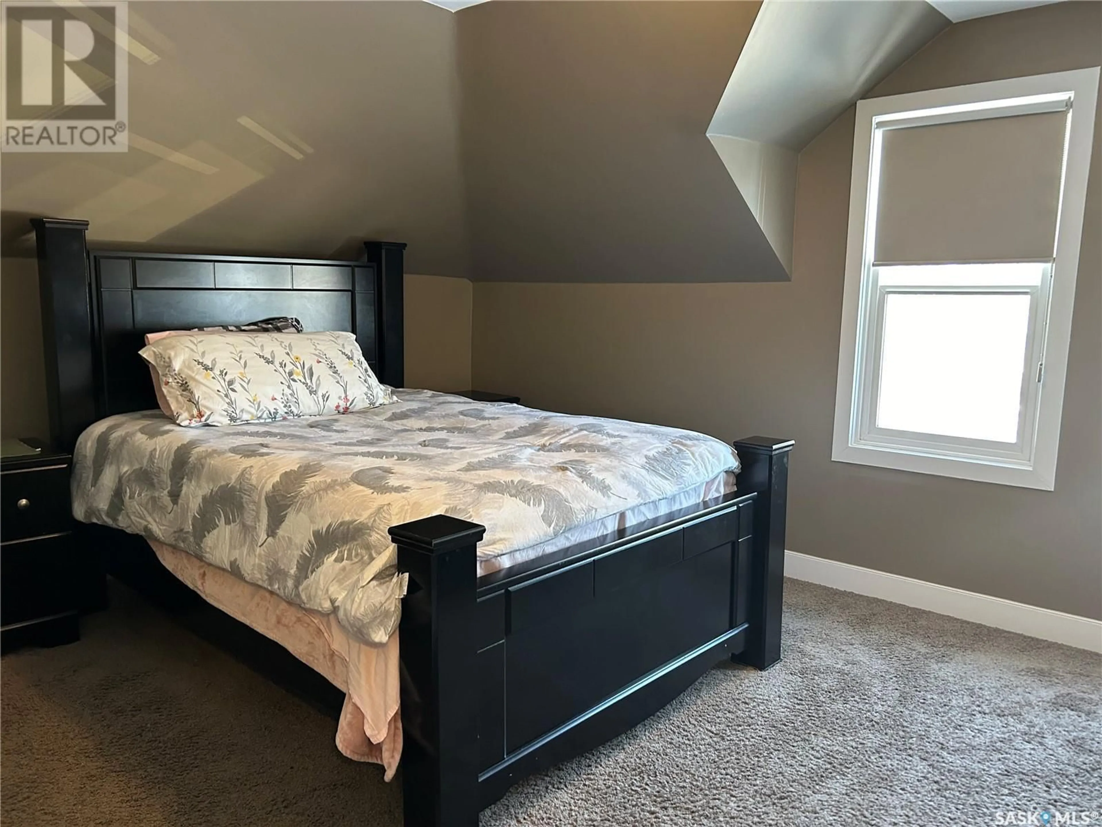 Bedroom with bed, carpet floor for 1236 Henleaze AVENUE, Moose Jaw Saskatchewan S6H3V9