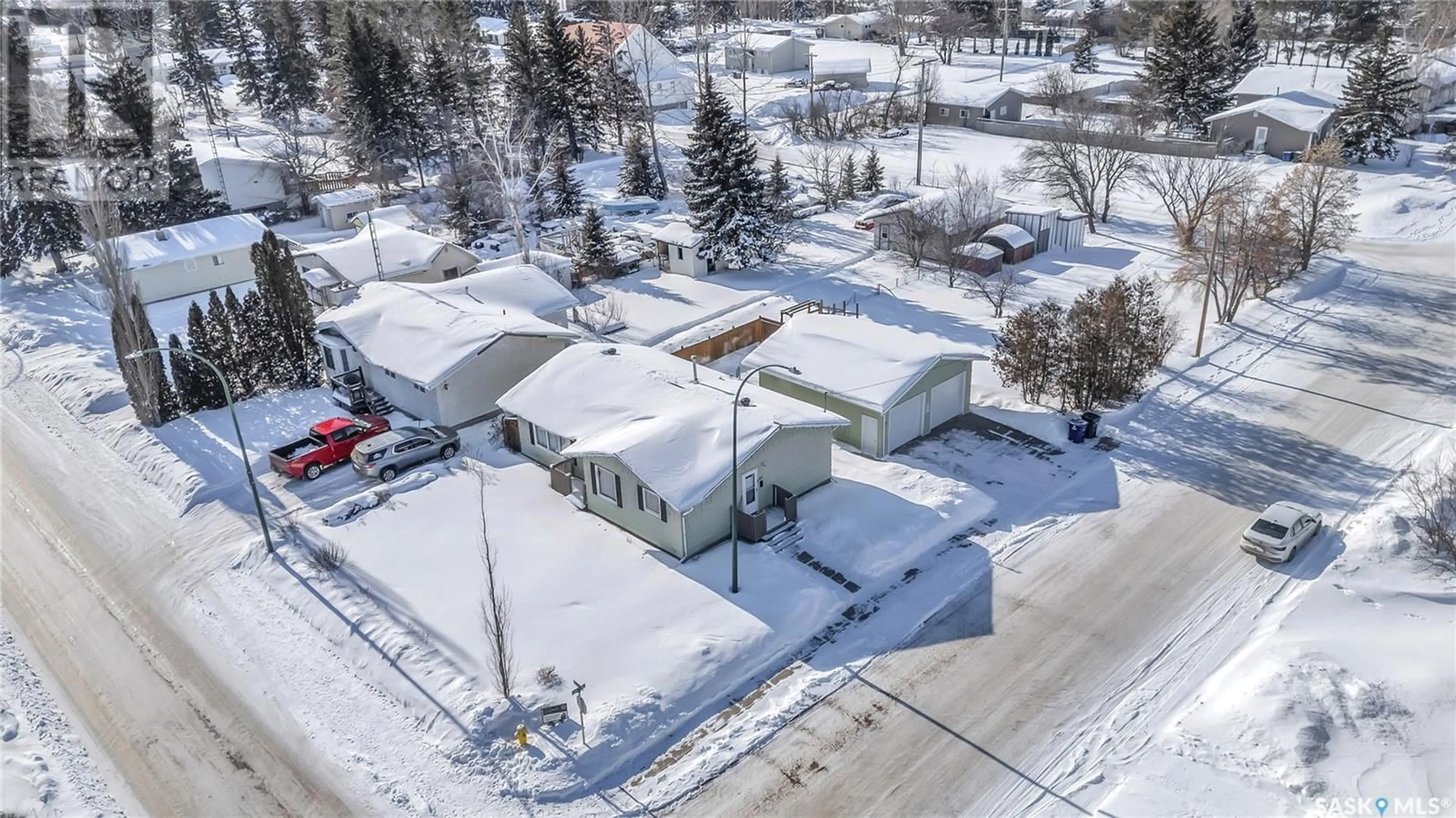 A pic from outside/outdoor area/front of a property/back of a property/a pic from drone, street for 411 Broad STREET, Cut Knife Saskatchewan S0M0N0