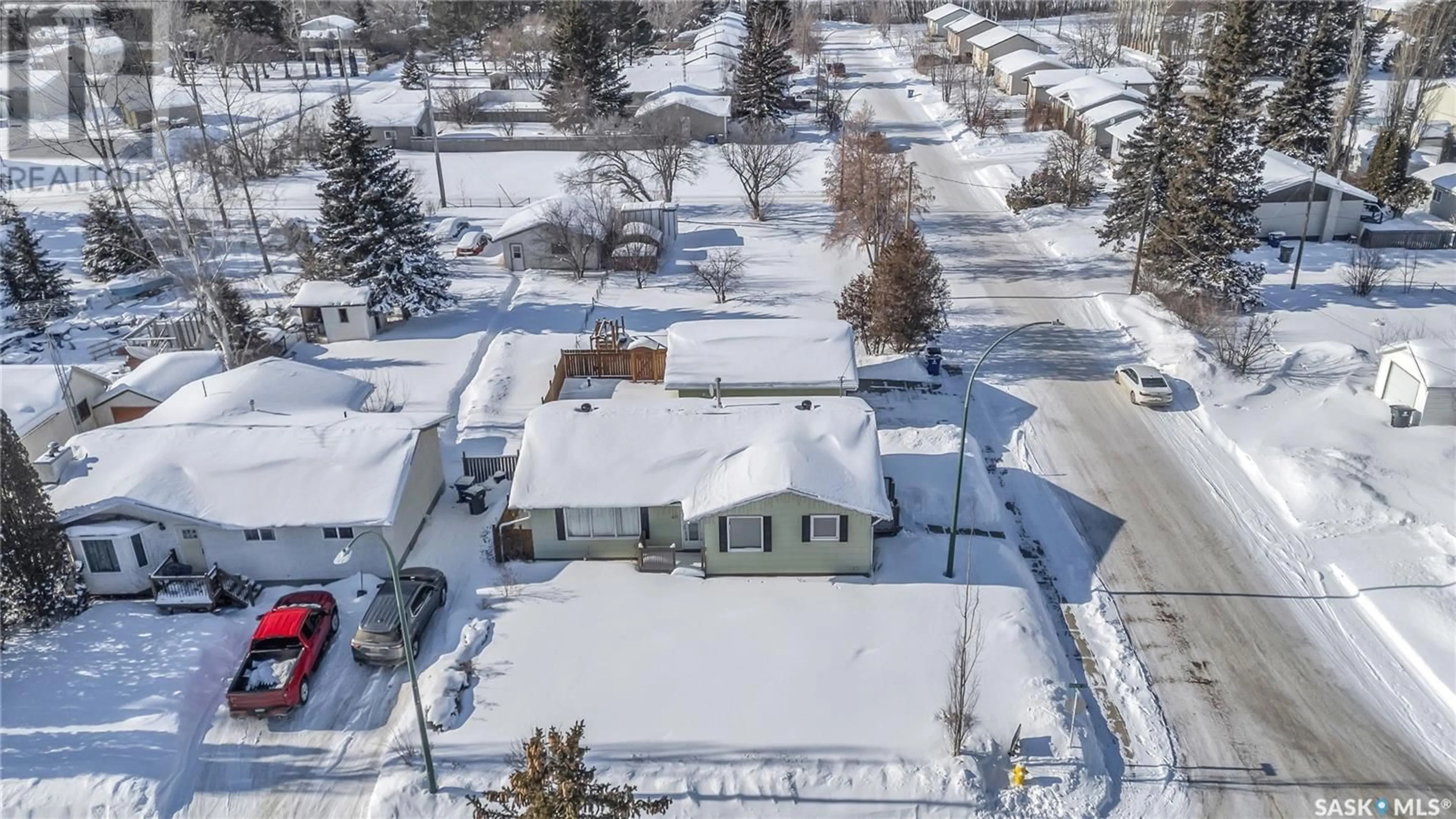 A pic from outside/outdoor area/front of a property/back of a property/a pic from drone, street for 411 Broad STREET, Cut Knife Saskatchewan S0M0N0