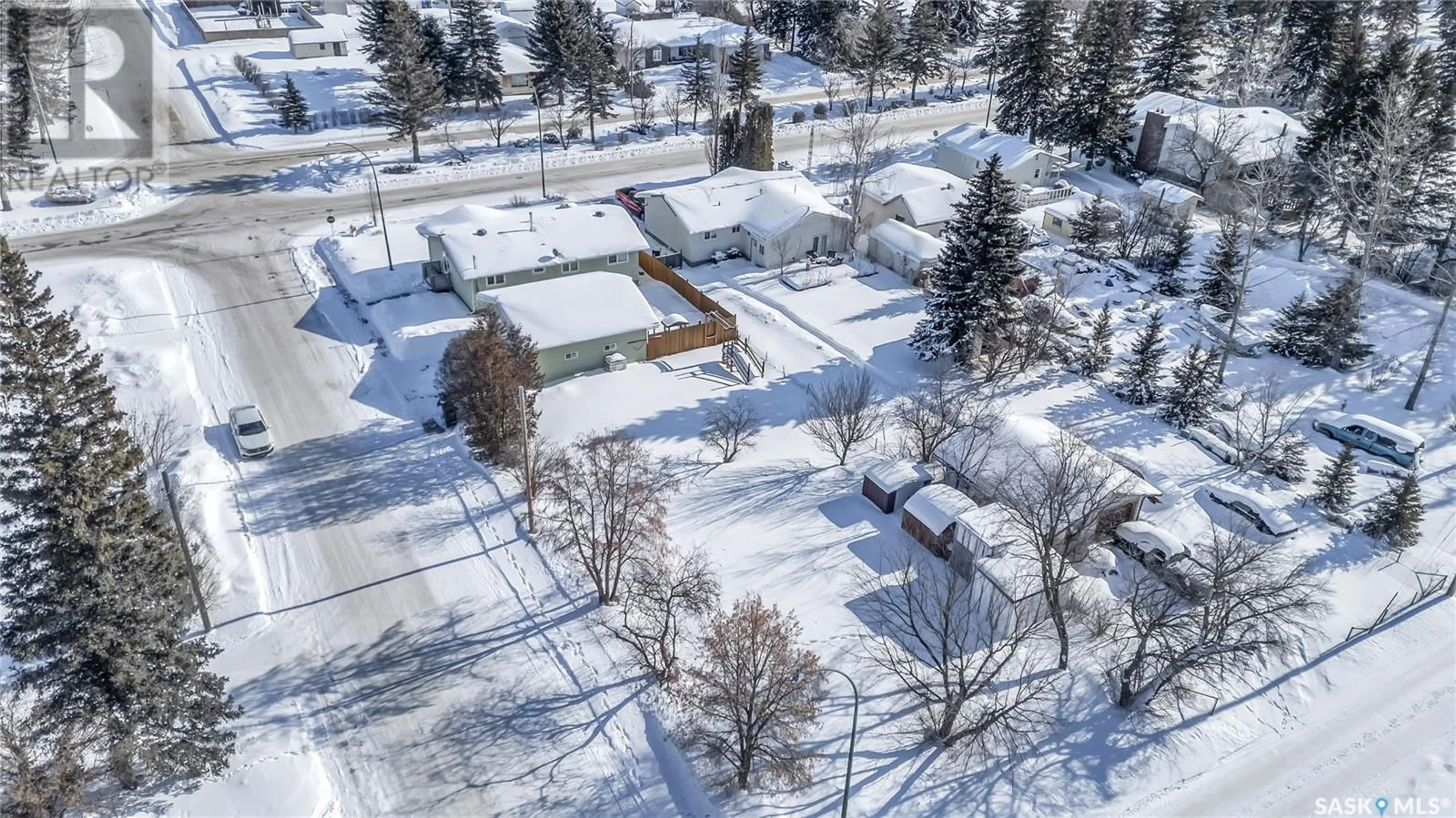 A pic from outside/outdoor area/front of a property/back of a property/a pic from drone, street for 411 Broad STREET, Cut Knife Saskatchewan S0M0N0