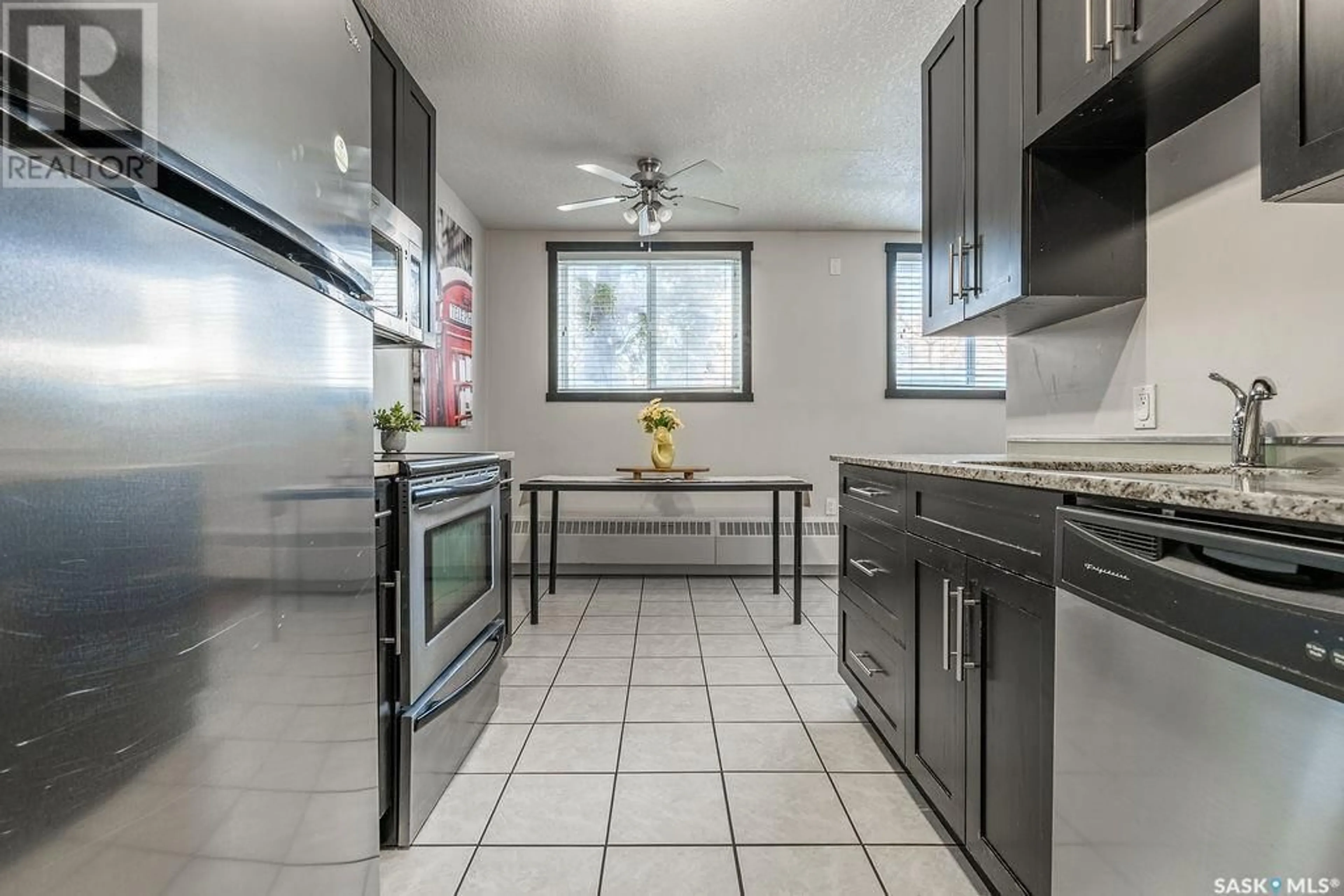 Standard kitchen, ceramic/tile floor for 2 1604 Main STREET, Saskatoon Saskatchewan S7N0L7