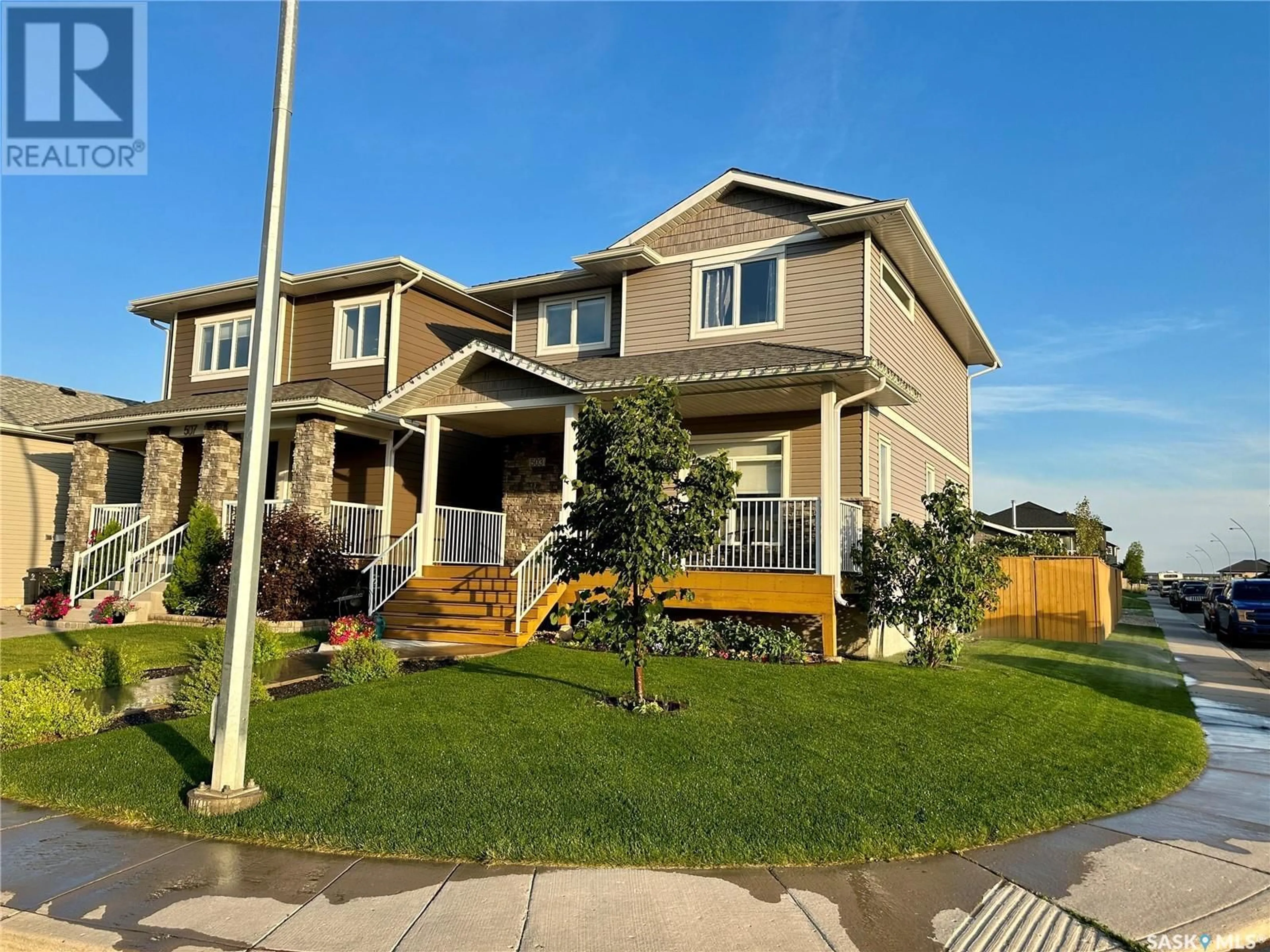 Home with vinyl exterior material, street for 503 Kloppenburg CRESCENT, Saskatoon Saskatchewan S7W0P1