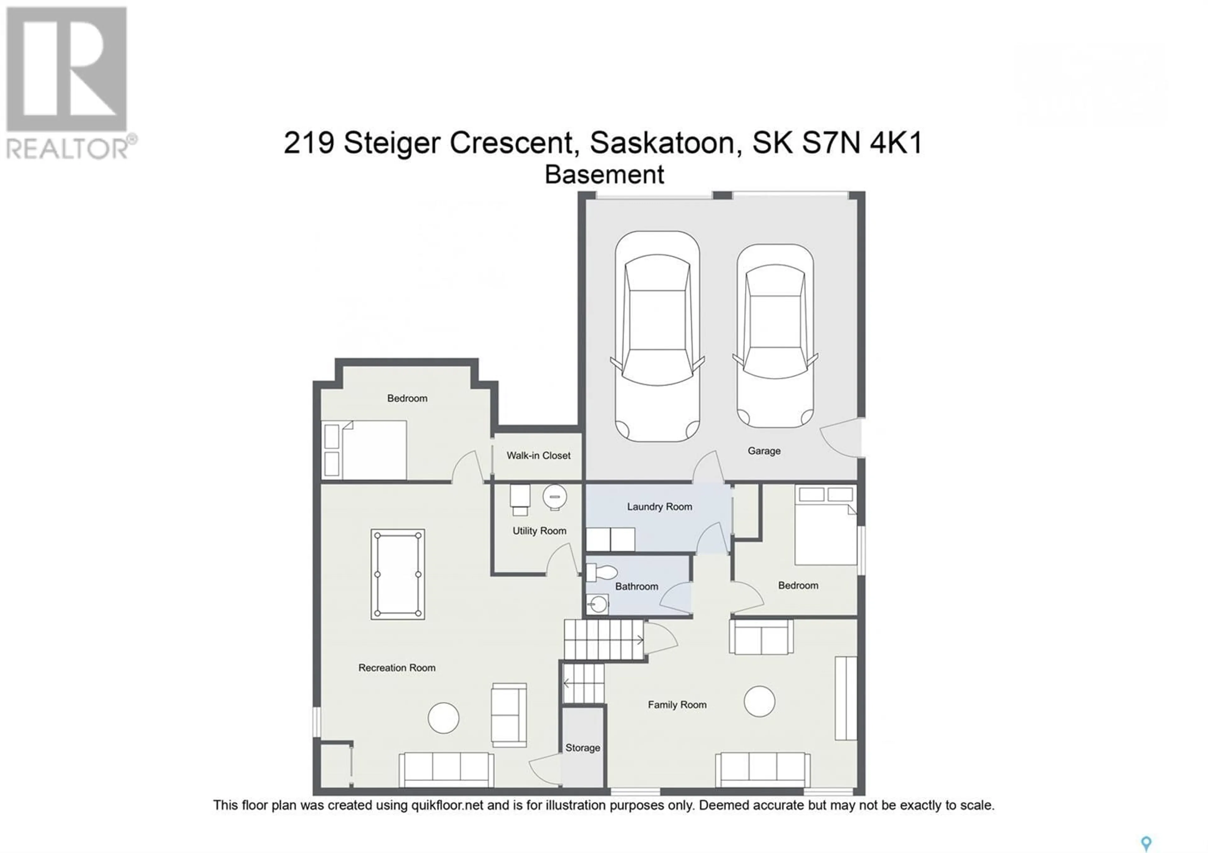 Floor plan for 219 Steiger CRESCENT, Saskatoon Saskatchewan S7N4K1