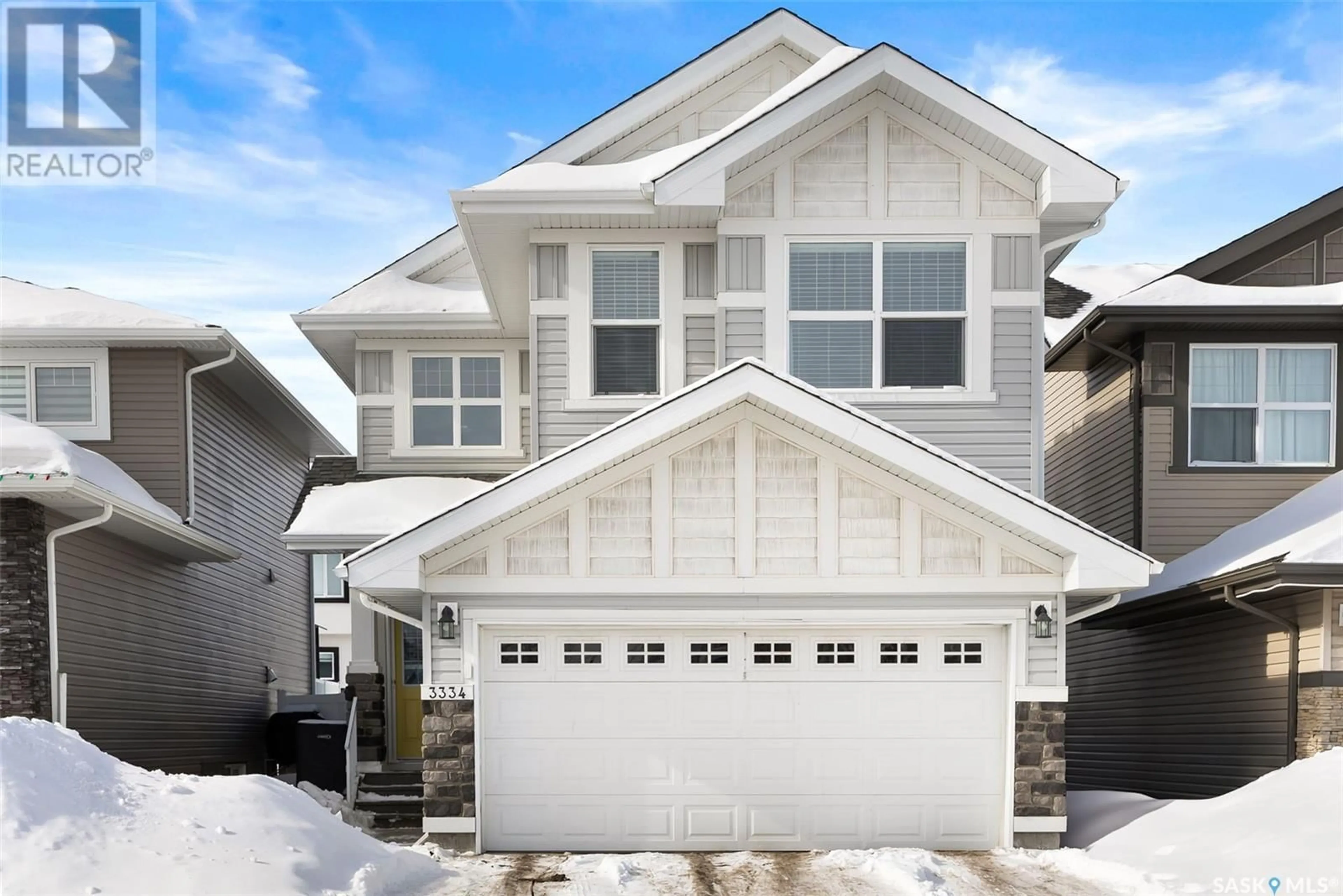 Home with vinyl exterior material, street for 3334 Green Stone ROAD, Regina Saskatchewan S4V3K3