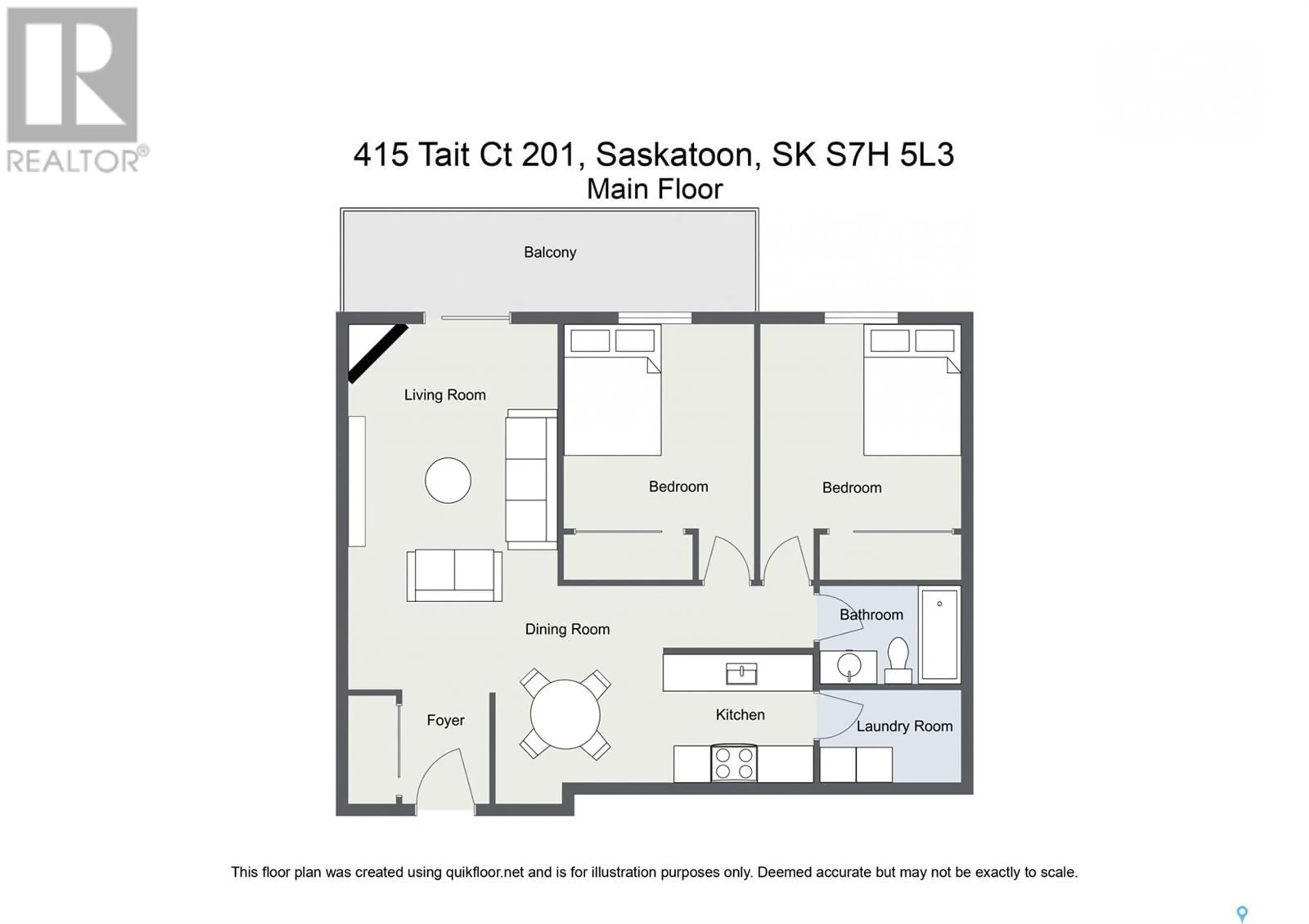 Floor plan for 201 415 Tait COURT, Saskatoon Saskatchewan S7H5L3