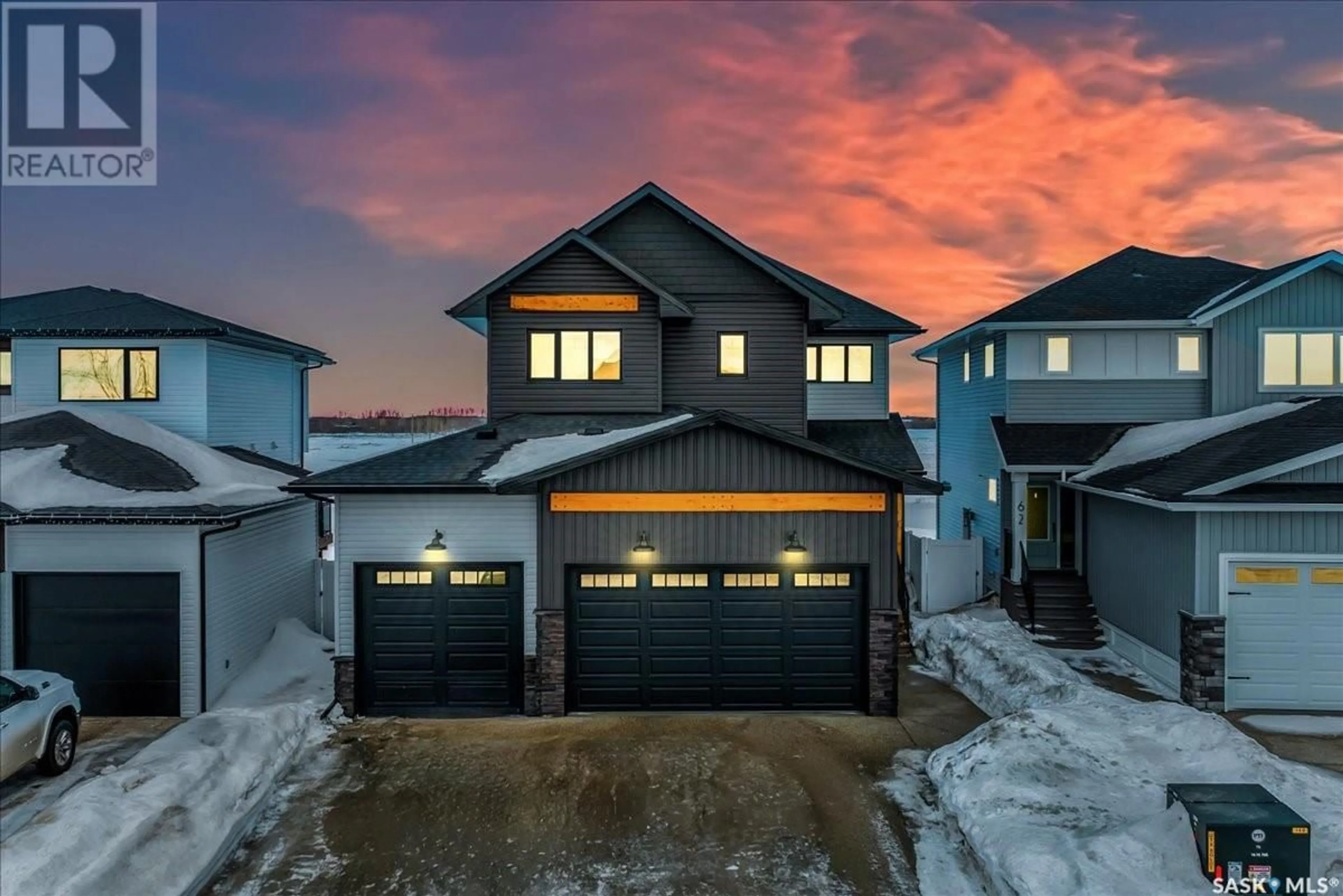 A pic from outside/outdoor area/front of a property/back of a property/a pic from drone, street for 60 Lookout DRIVE, Pilot Butte Saskatchewan S0G3Z0