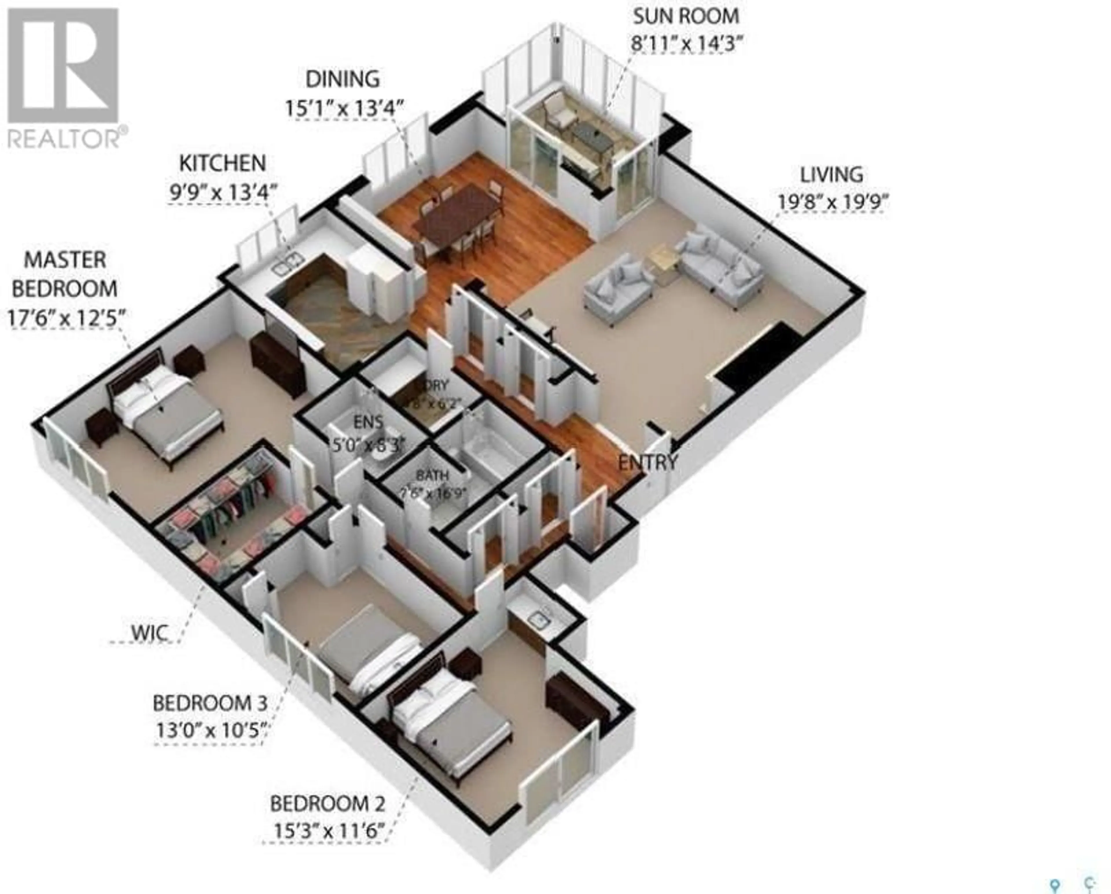 Floor plan for 202 699 28th STREET W, Prince Albert Saskatchewan S6V5E6