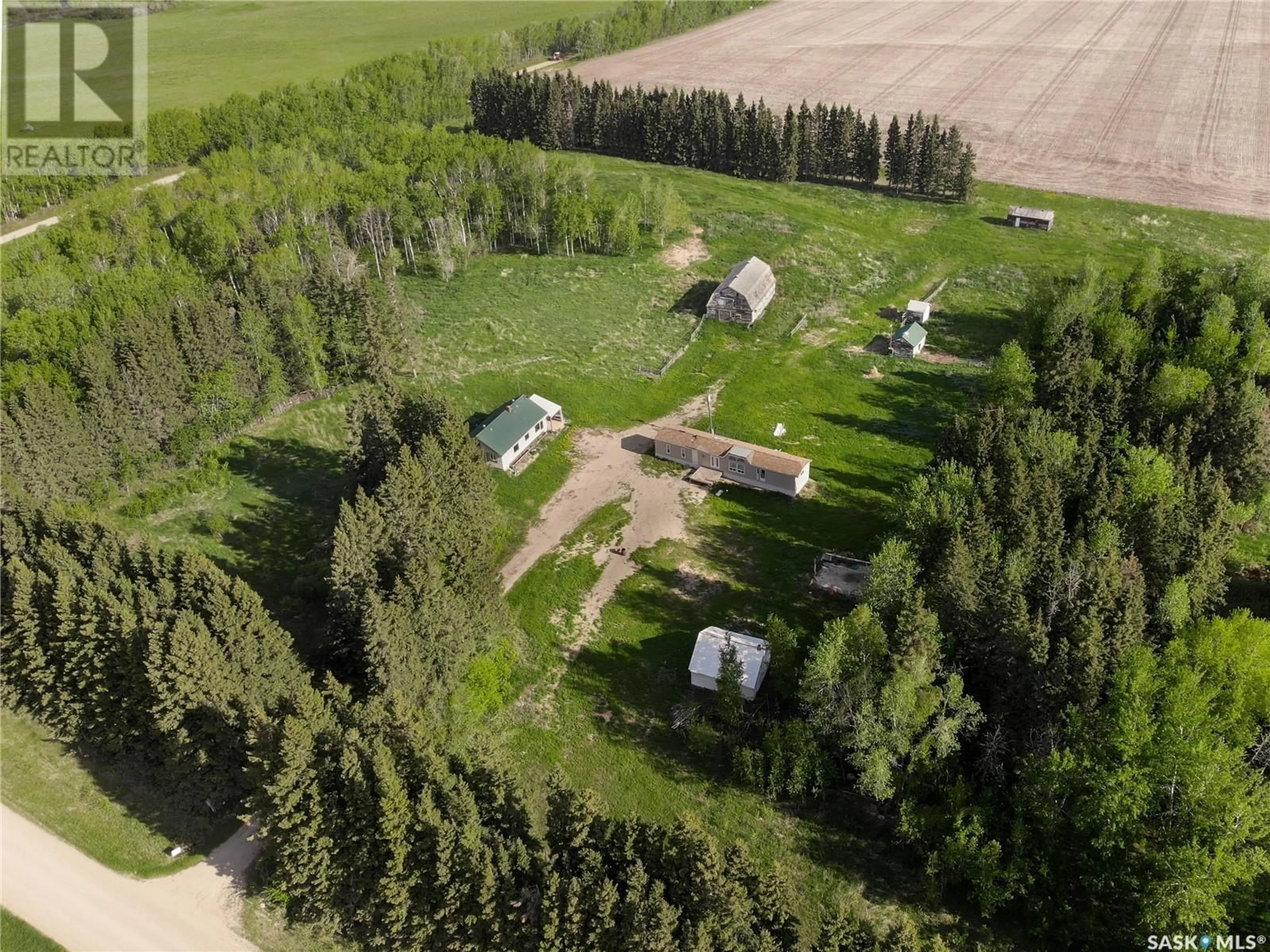 A pic from outside/outdoor area/front of a property/back of a property/a pic from drone, forest/trees view for Konotopetz Acreage, Spiritwood Rm No. 496 Saskatchewan S0J2M0