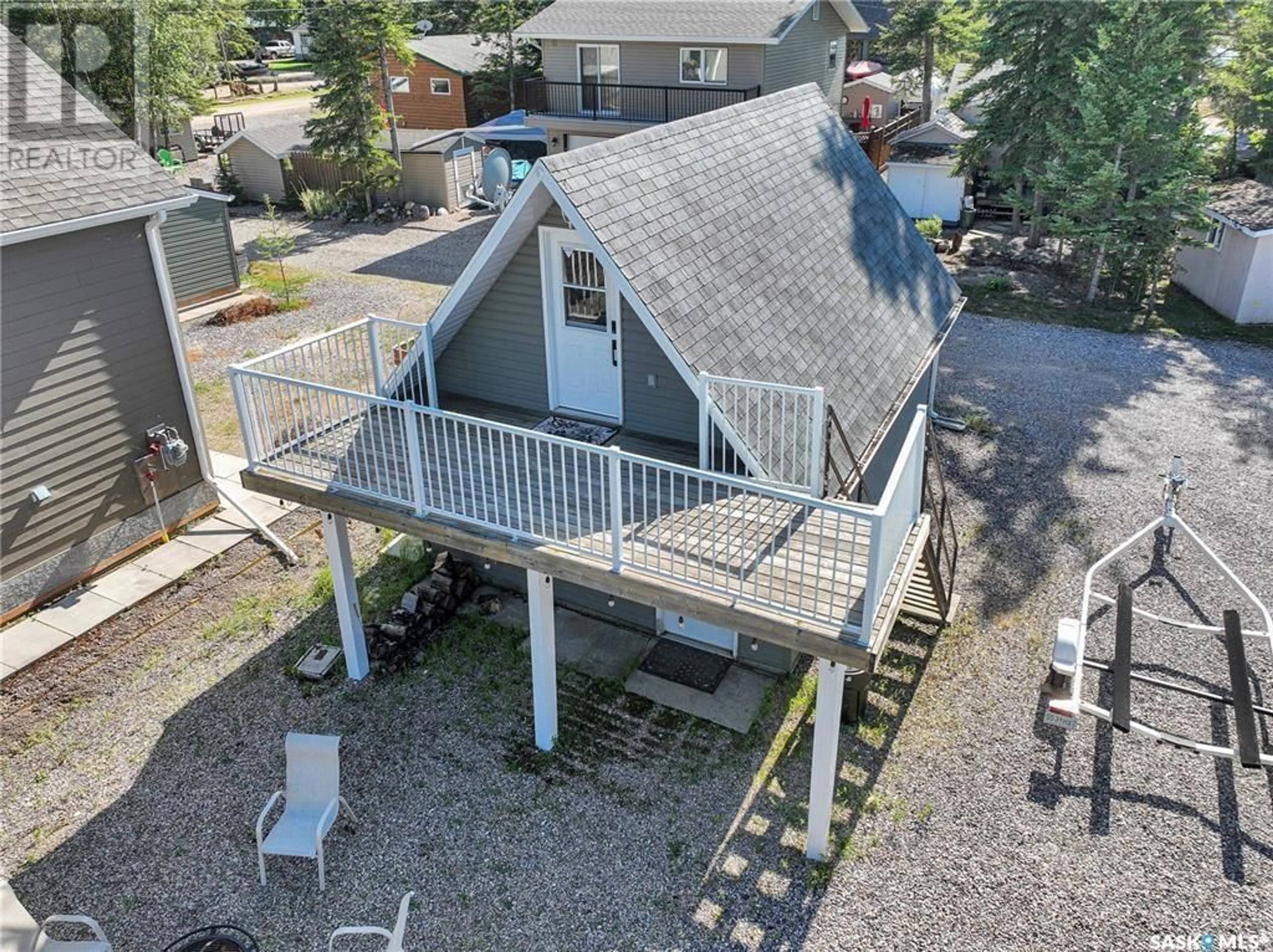 A pic from outside/outdoor area/front of a property/back of a property/a pic from drone, unknown for 35 Lakeview DRIVE, Candle Lake Saskatchewan S0J3E0